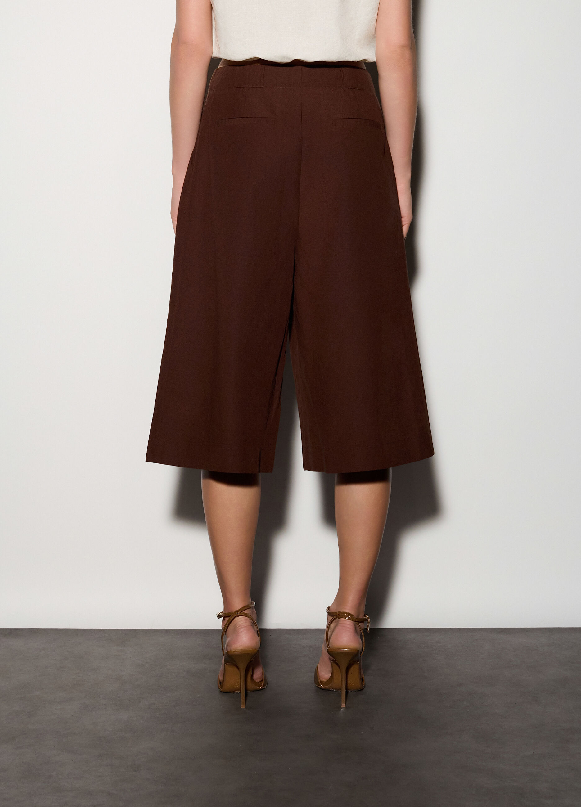 Pantaloni over fit misto lino donna_2