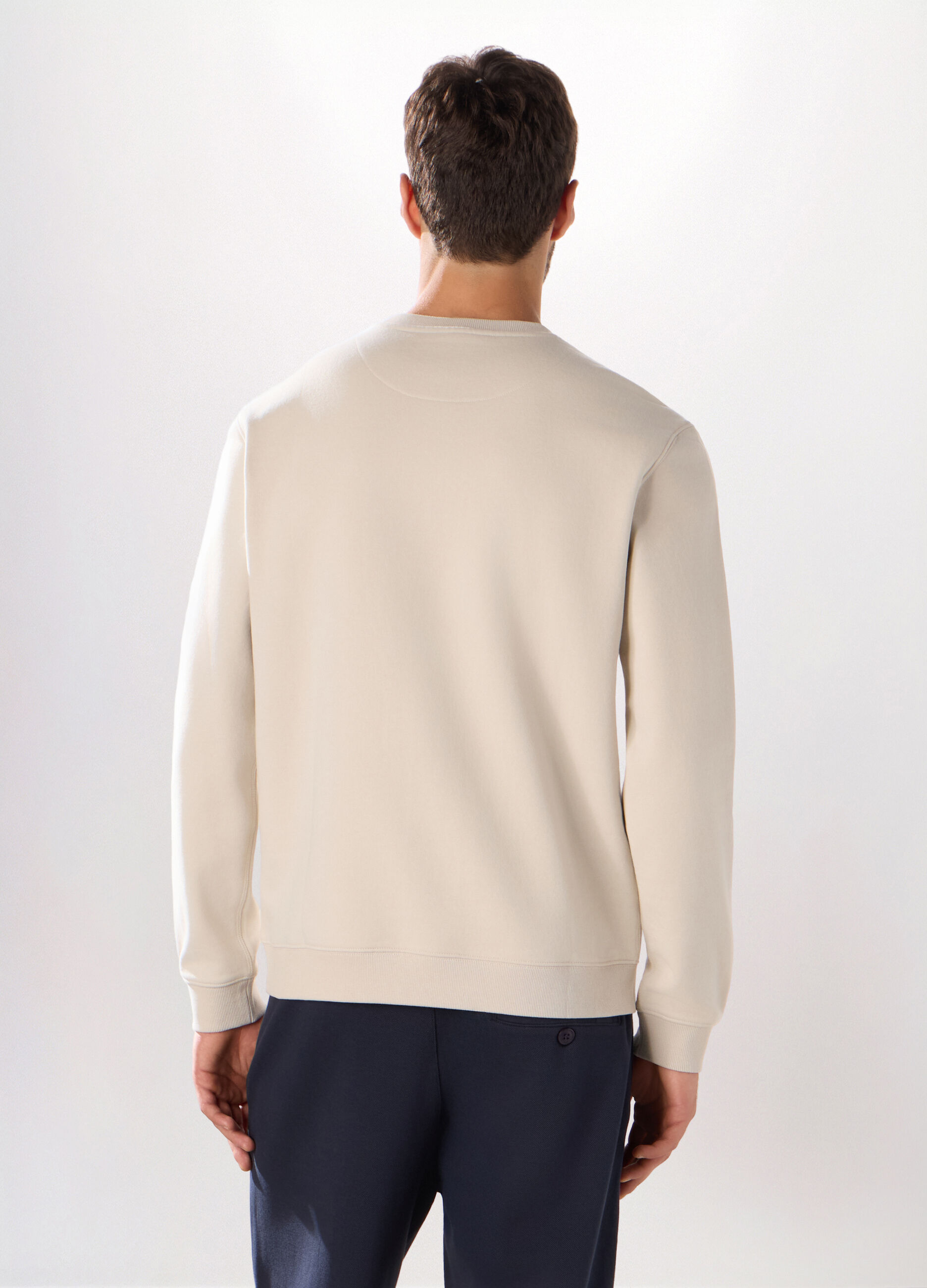 Felpa girocollo in misto cotone uomo_1