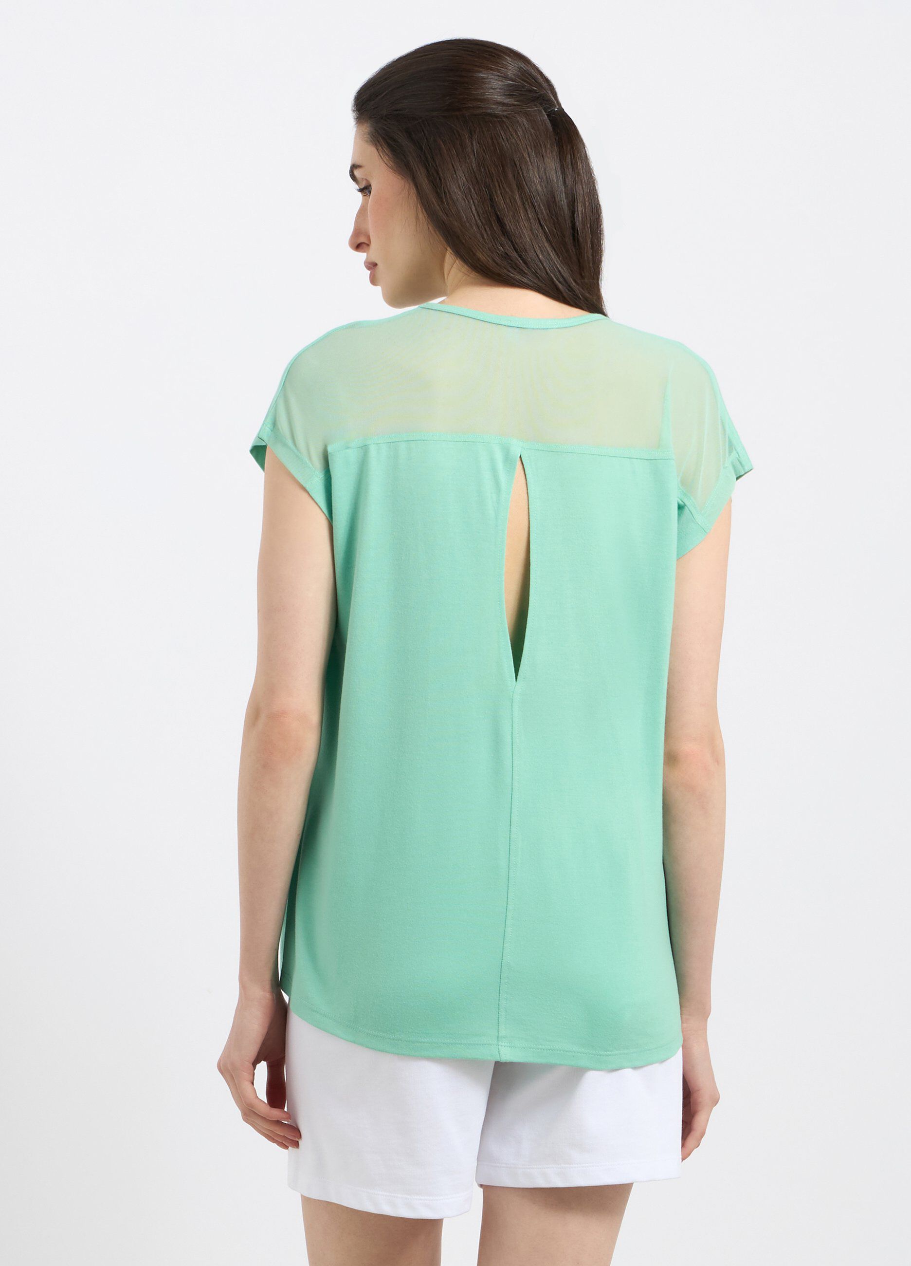 T-shirt in misto cotone con cut out donna_1