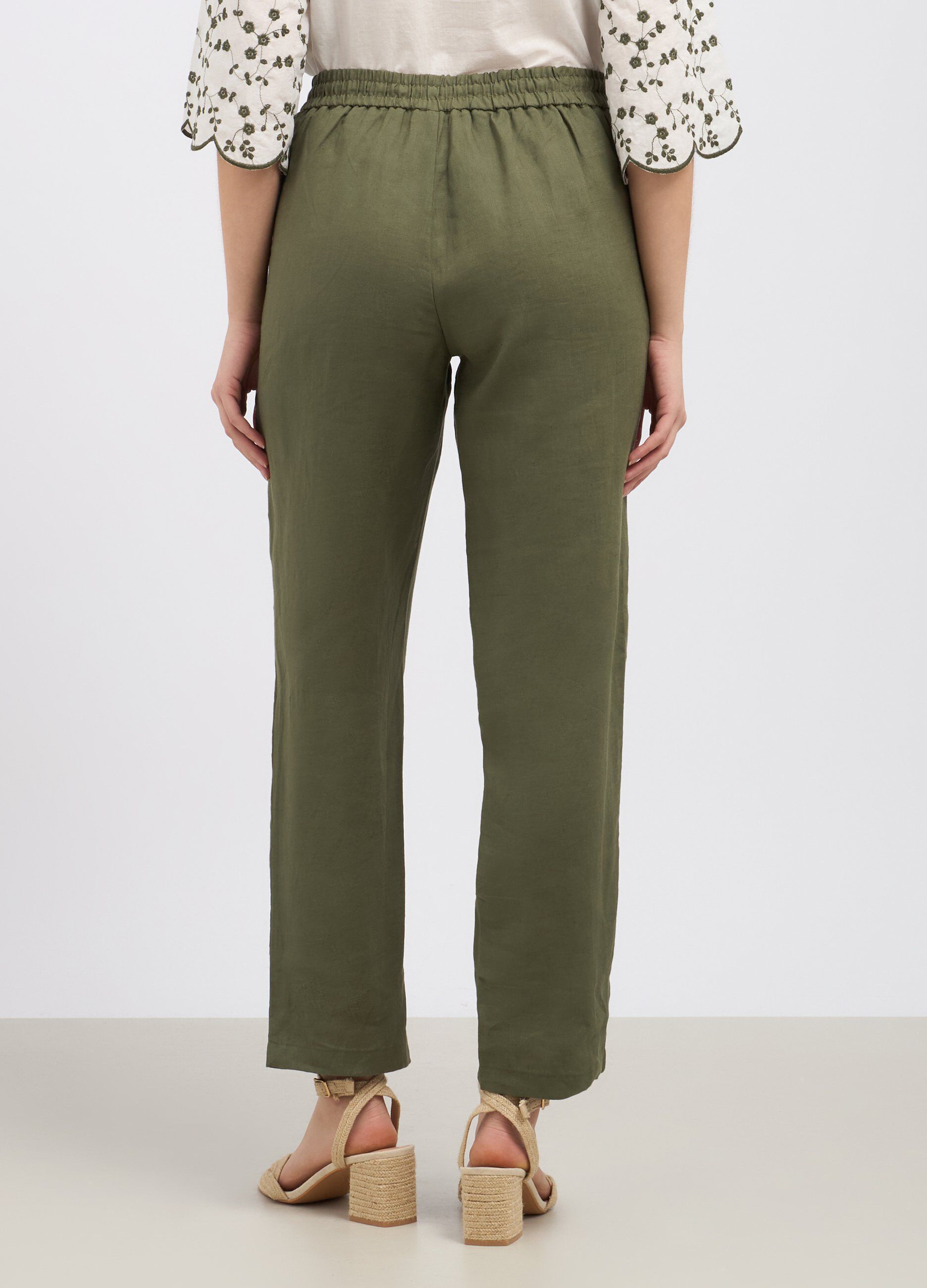 Pantaloni in puro lino donna_1
