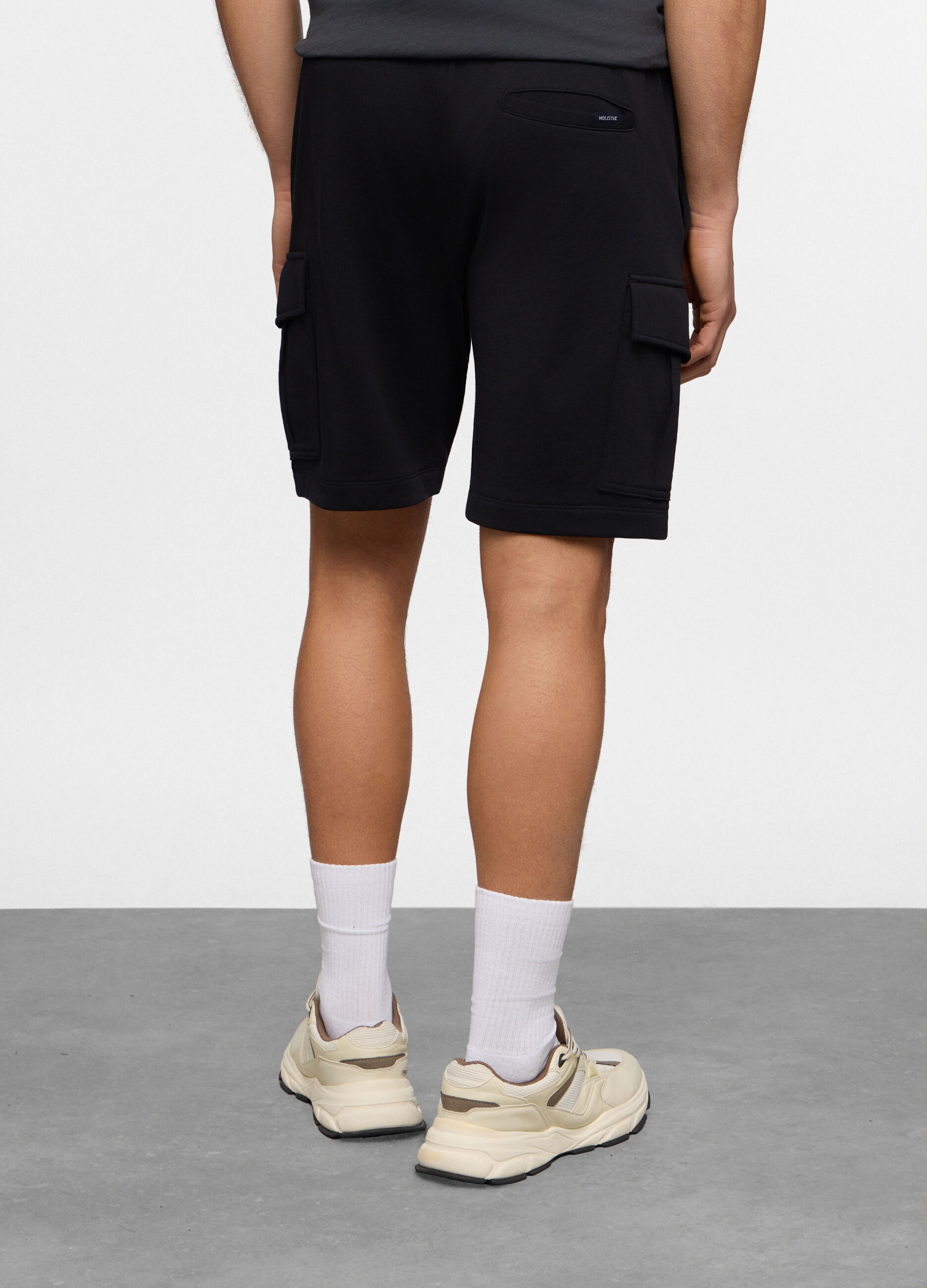 Pantaloncini cargo in felpa di cotone uomo_1