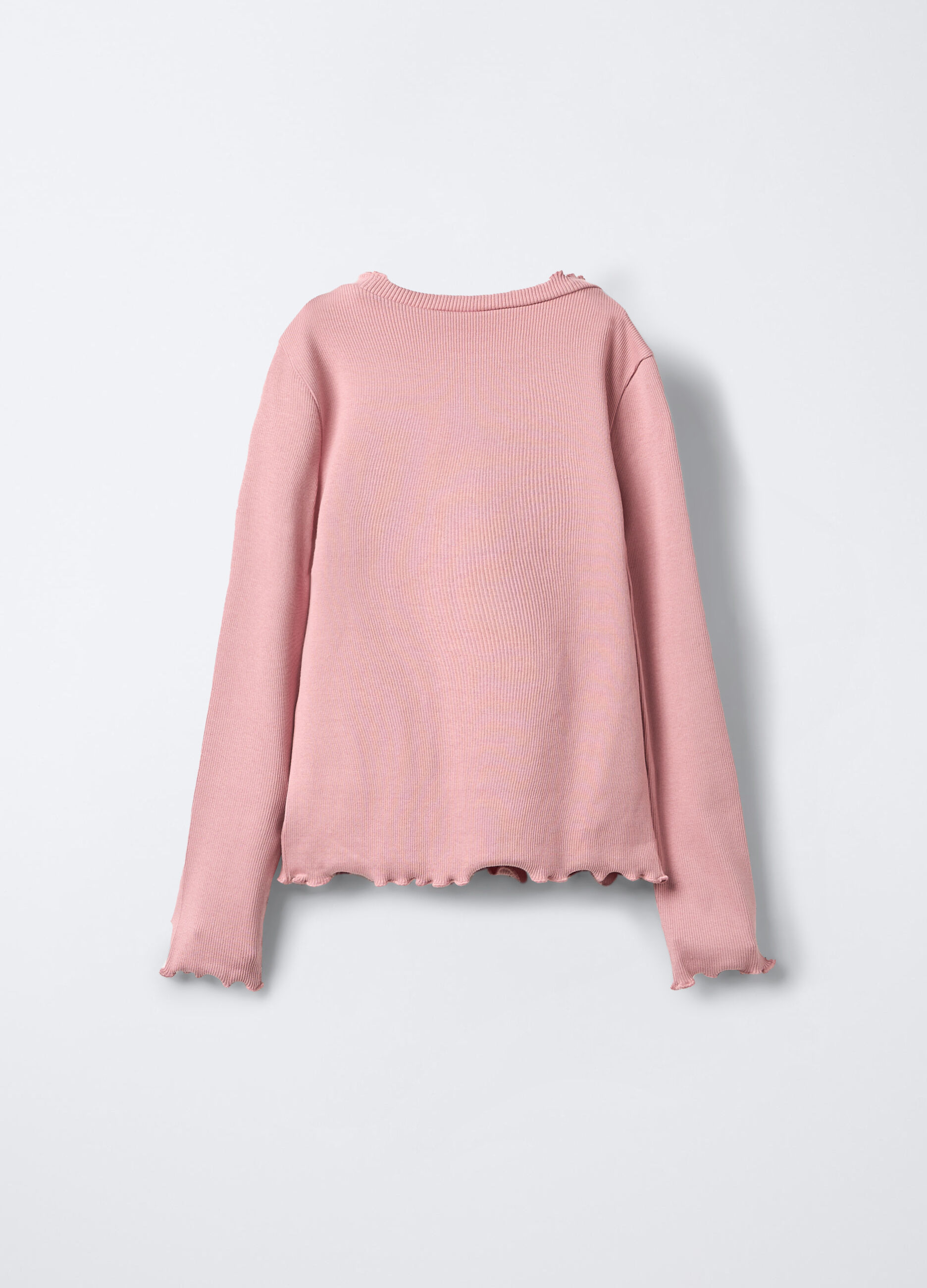 T-shirt in costina di cotone stretch bambina_1