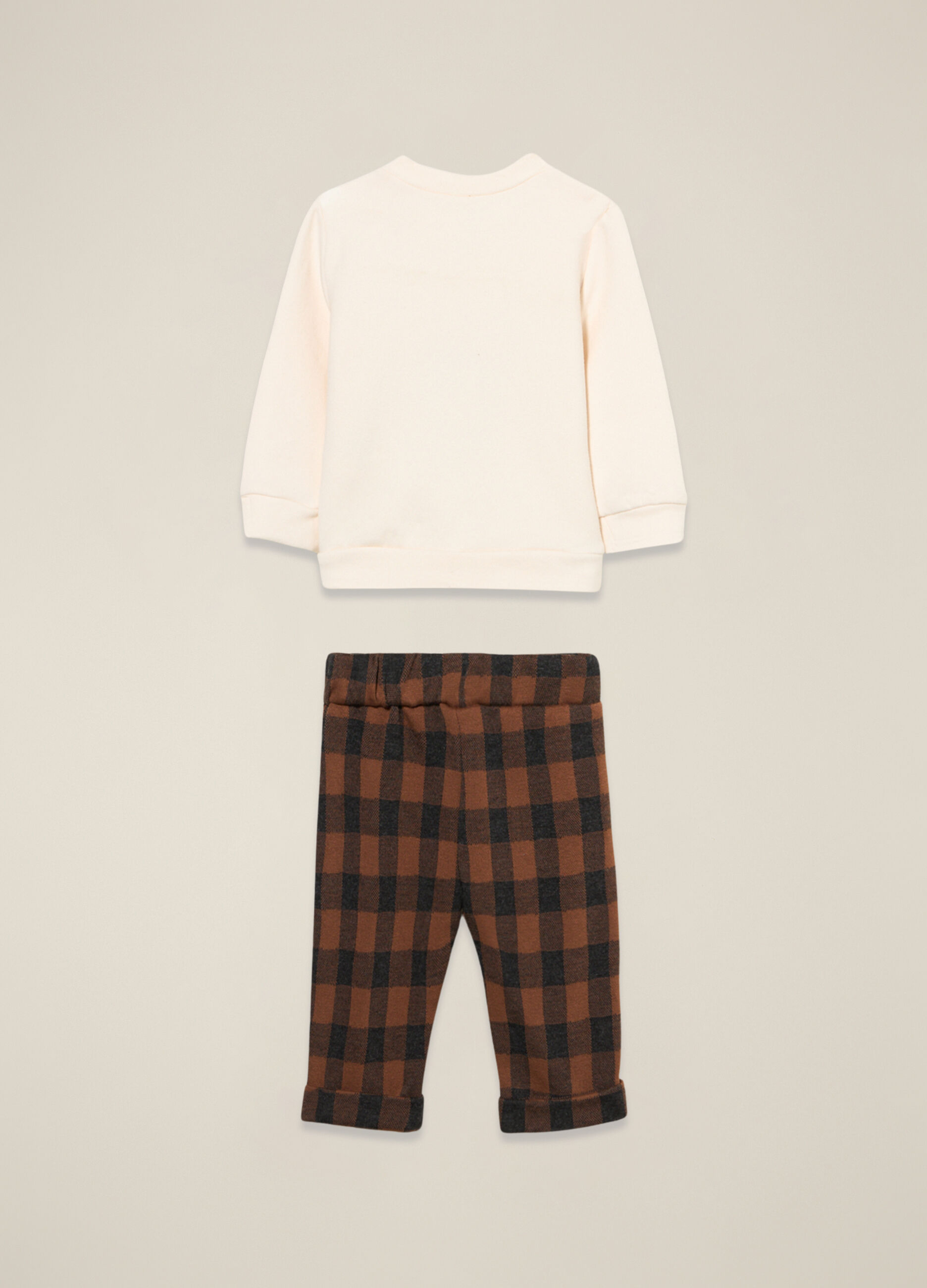 Set felpa pantalone in misto cotone multicolor da neonato regular fit_1