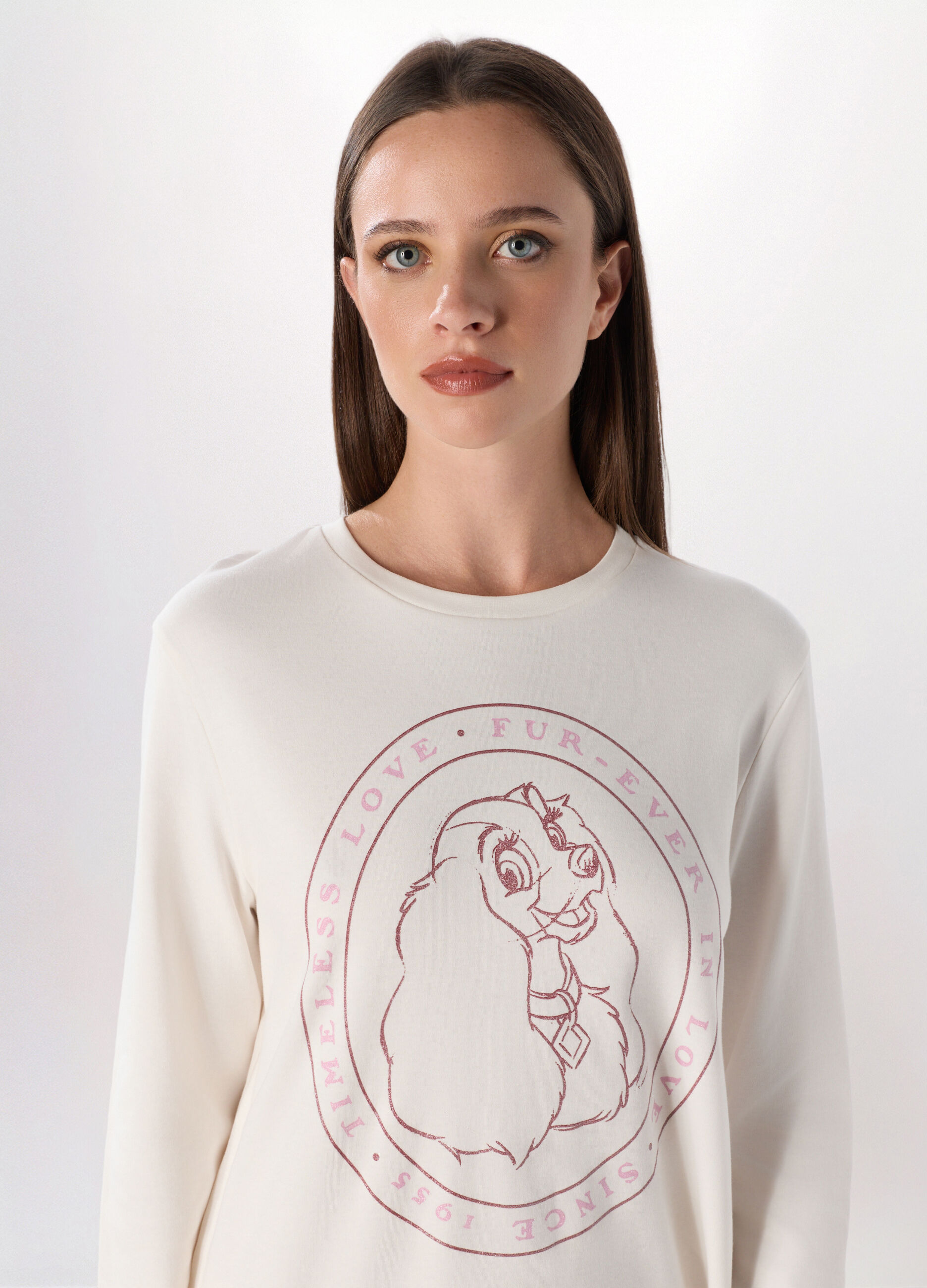 Set pigiama lungo in puro cotone interlock donna_2