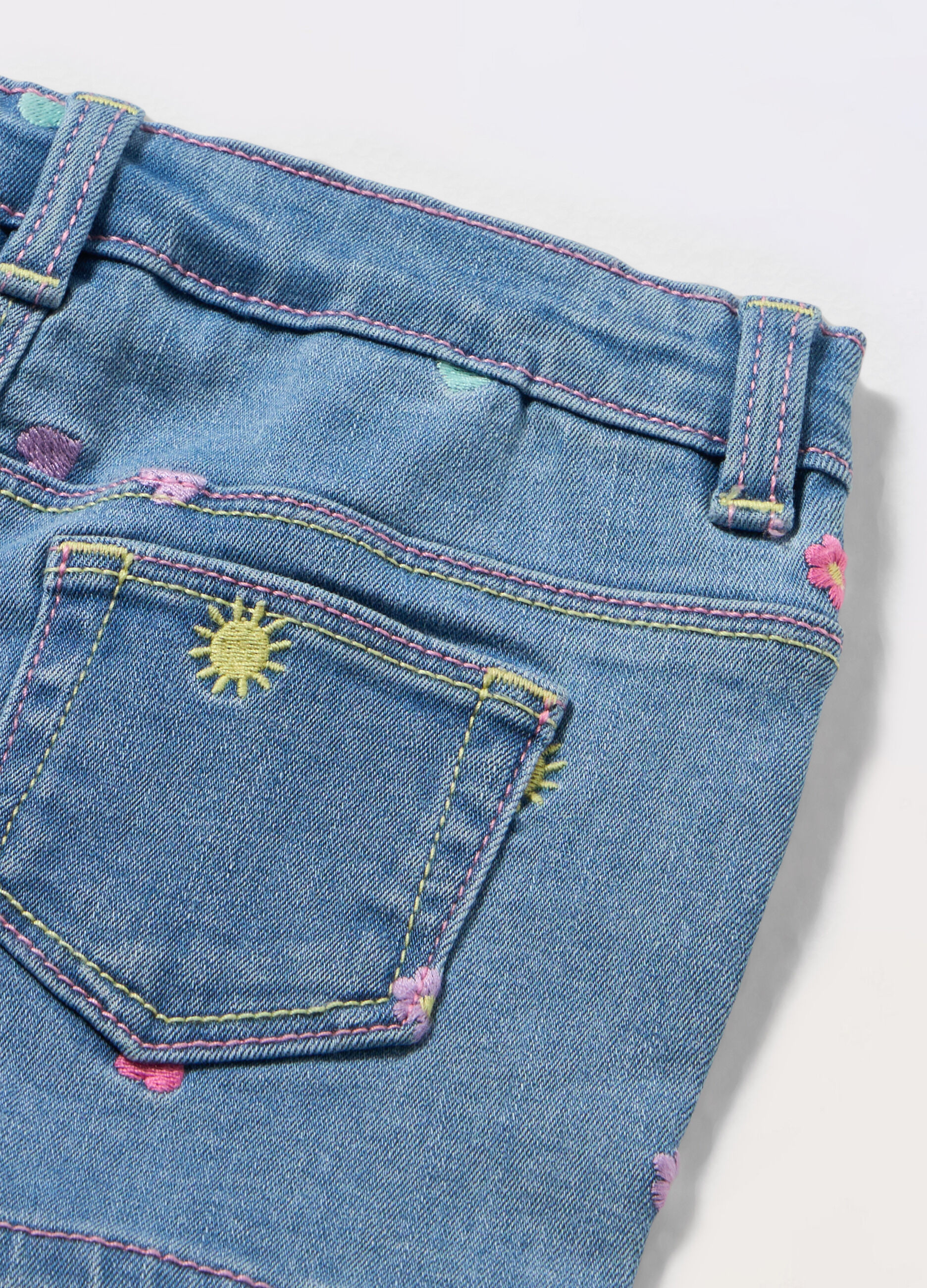 Shorts in denim di misto cotone neonata_1