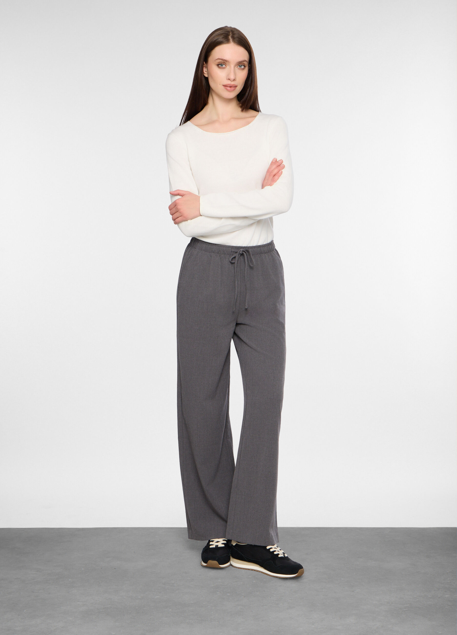 Jogger fit regular misto viscosa stretch donna_0