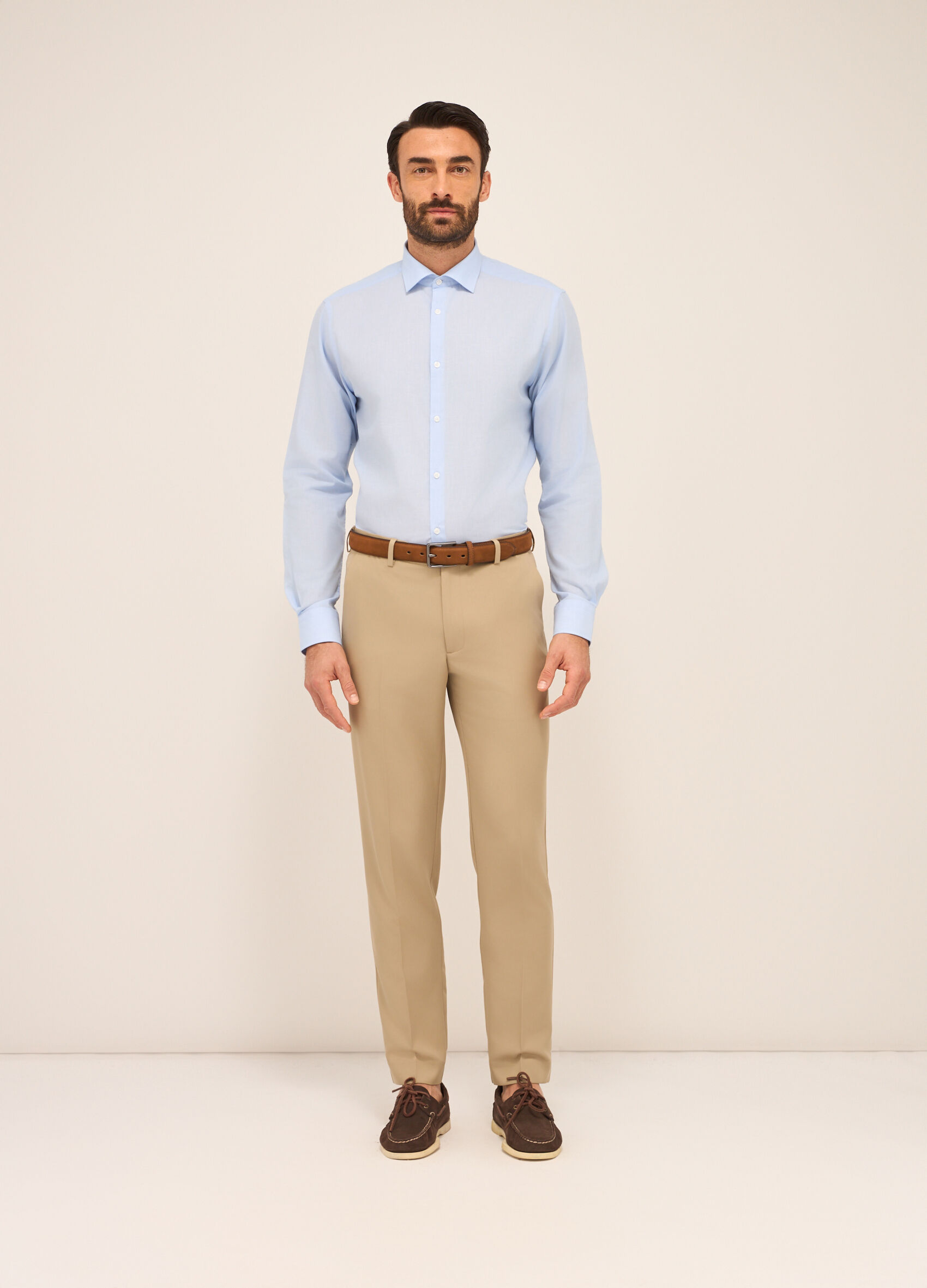 Pantaloni classici regular fit in twill_0