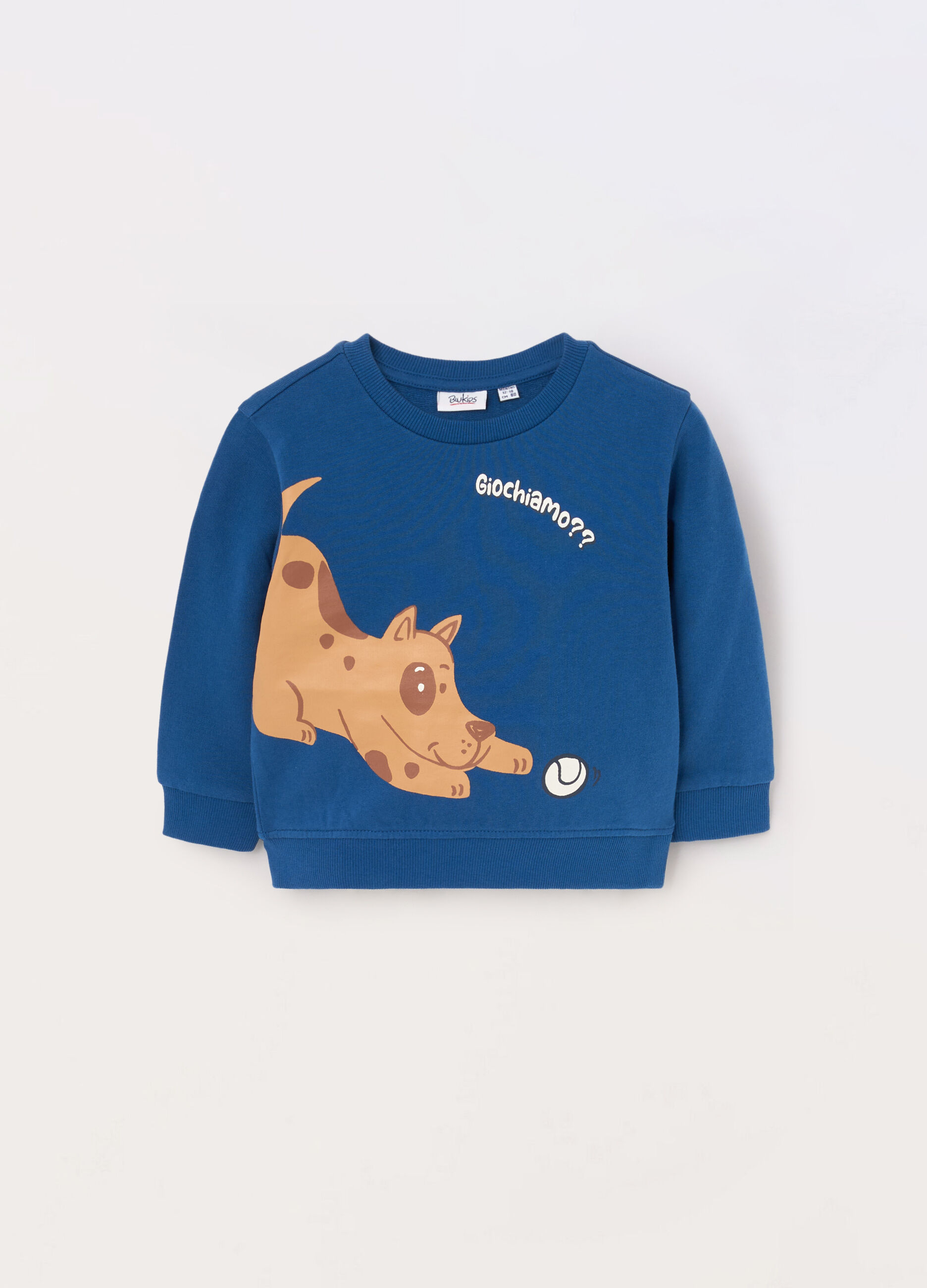 Felpa in french terry di puro cotone neonato_0