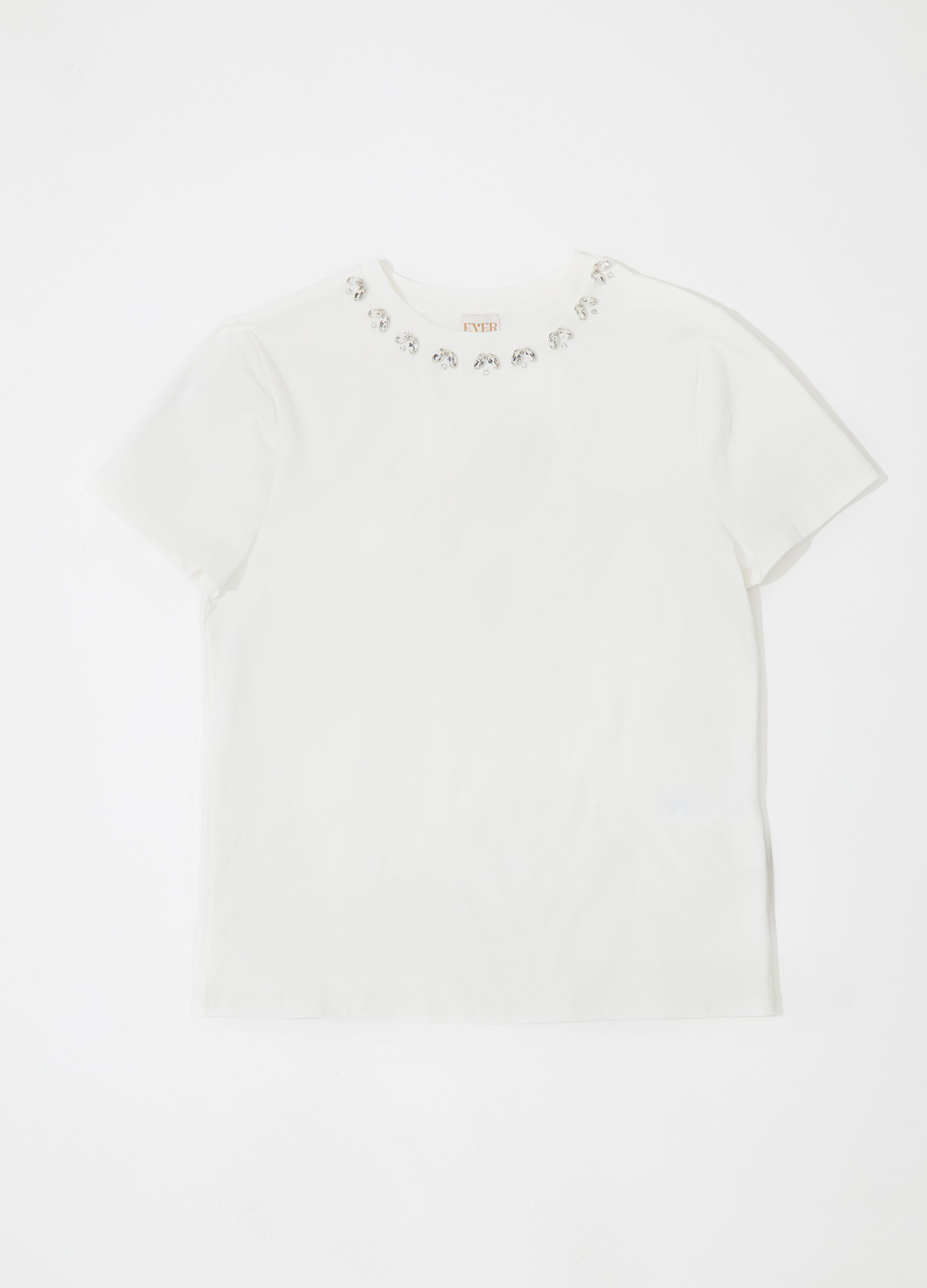 T-shirt gioiello in cotone stretch donna_4