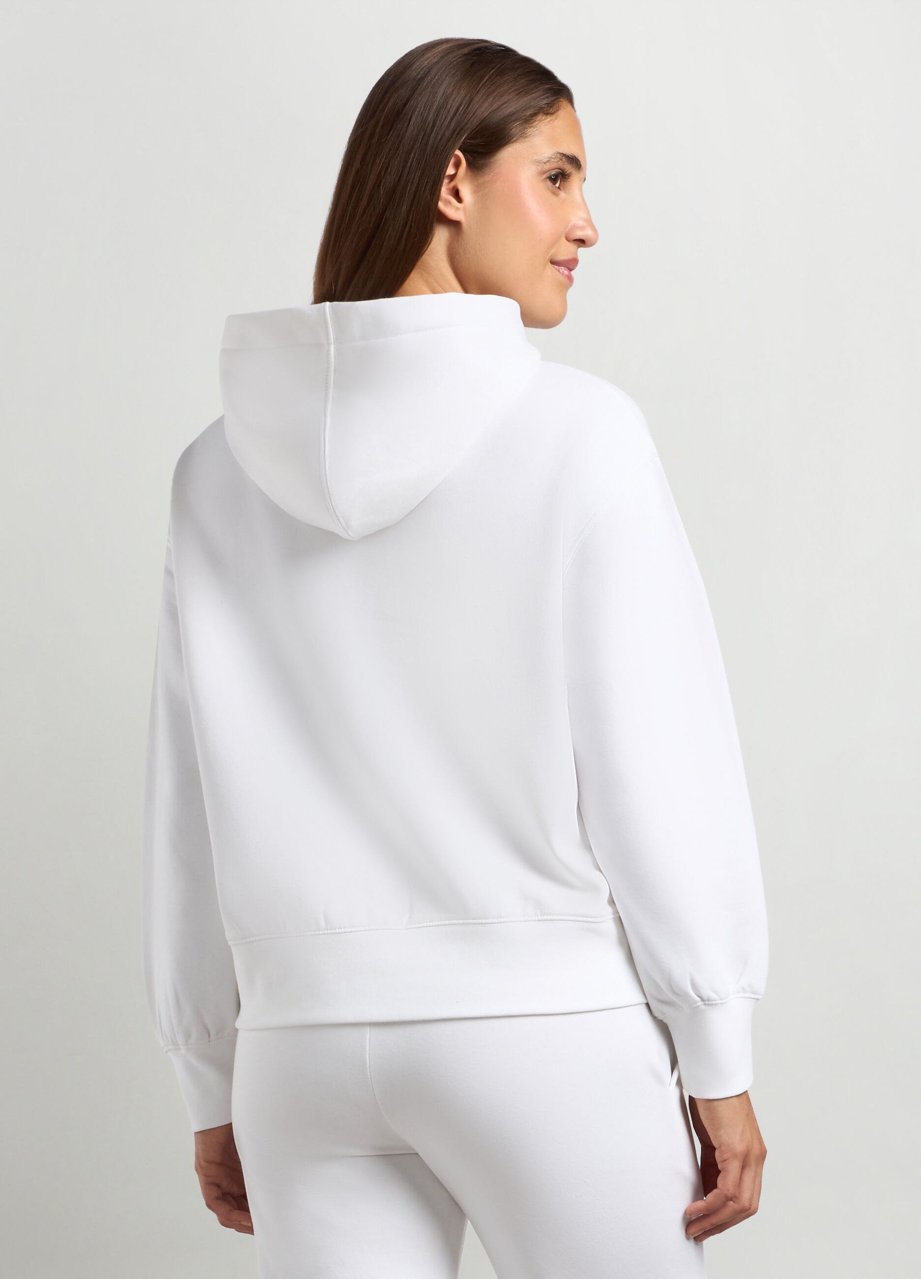 Felpa misto cotone con cappuccio fitness donna _1