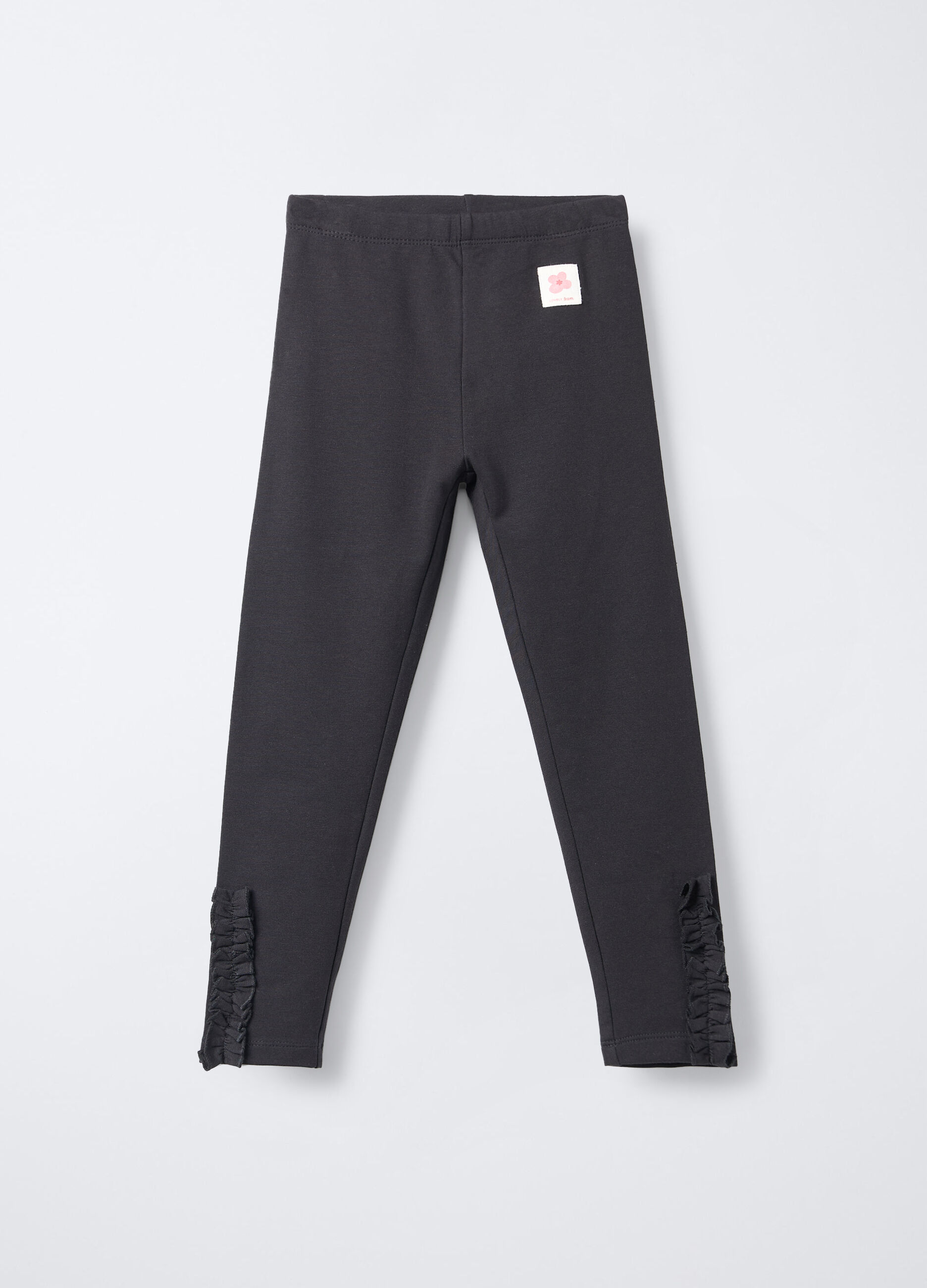 Leggings in cotone garzato stretch Fit Slim bambina_0