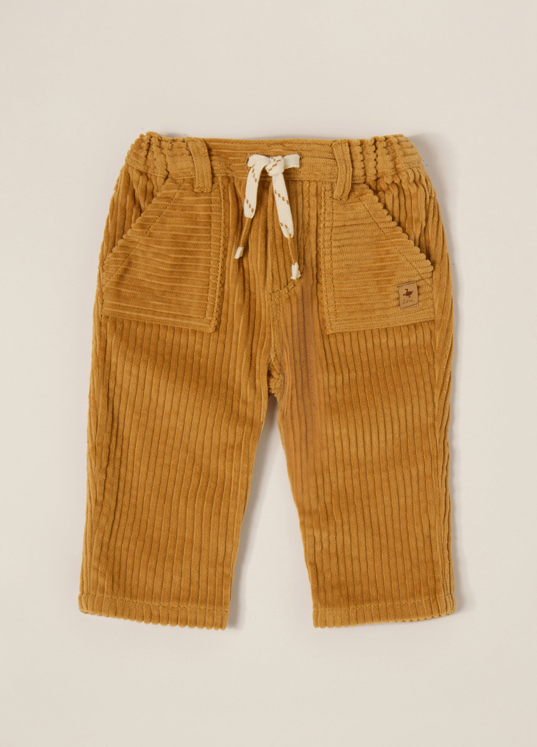 Pantaloni marroni in cotone per neonato_1