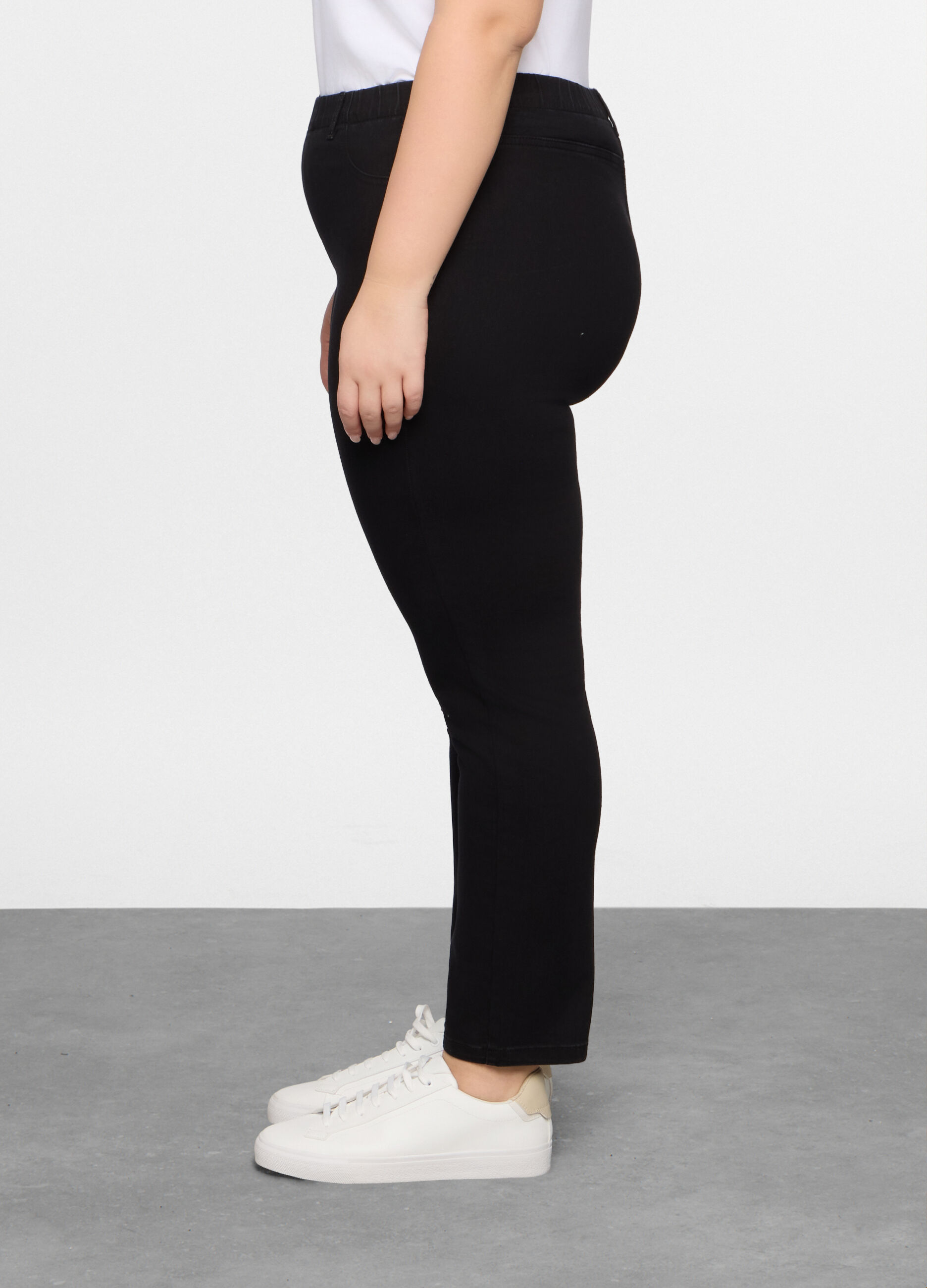 Pantaloni regular fit in stretch denim donna curvy