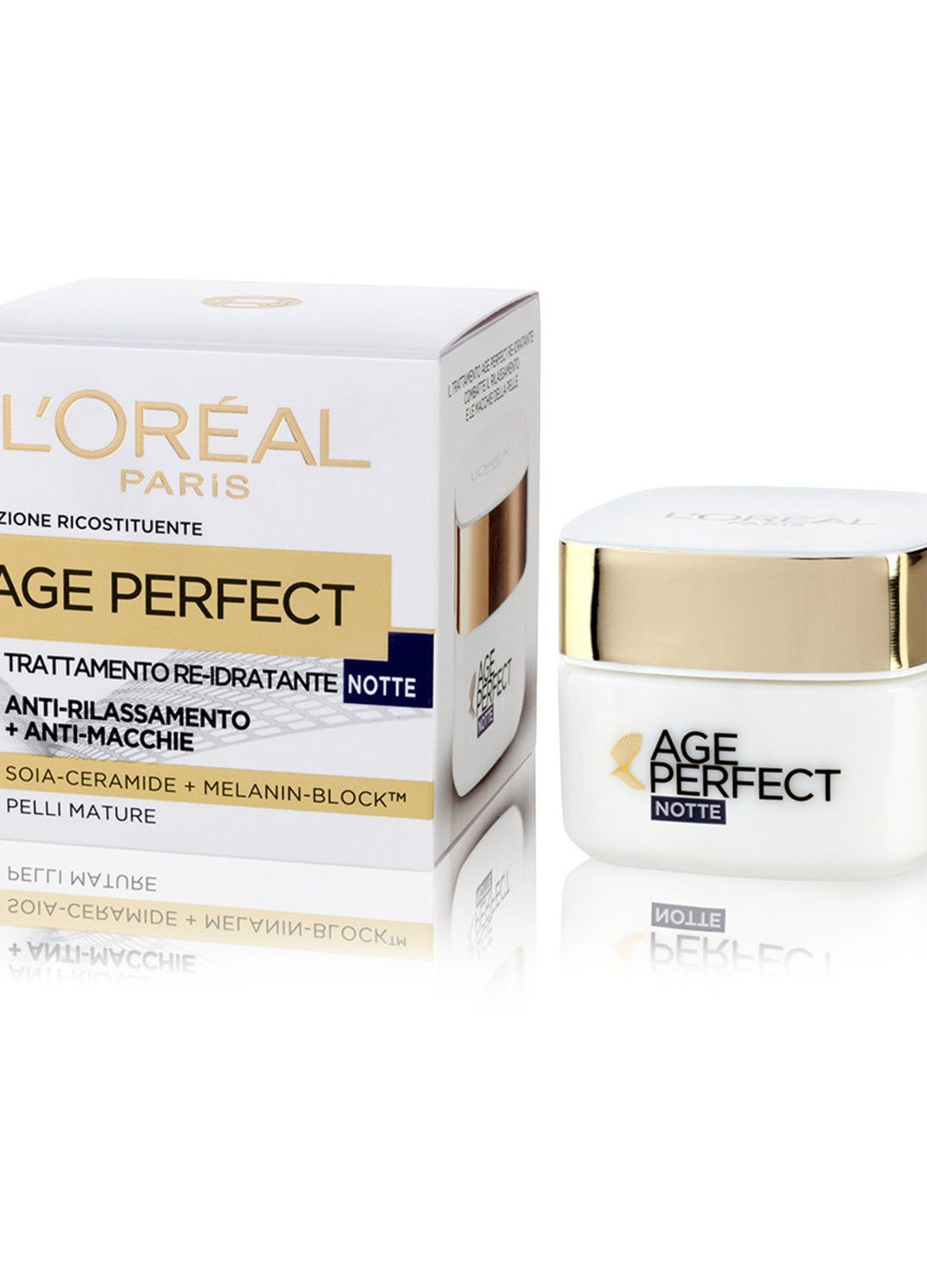 L'Oréal Paris Crema Viso Notte Age Perfect, per Pelli Mature, 50 ml.
