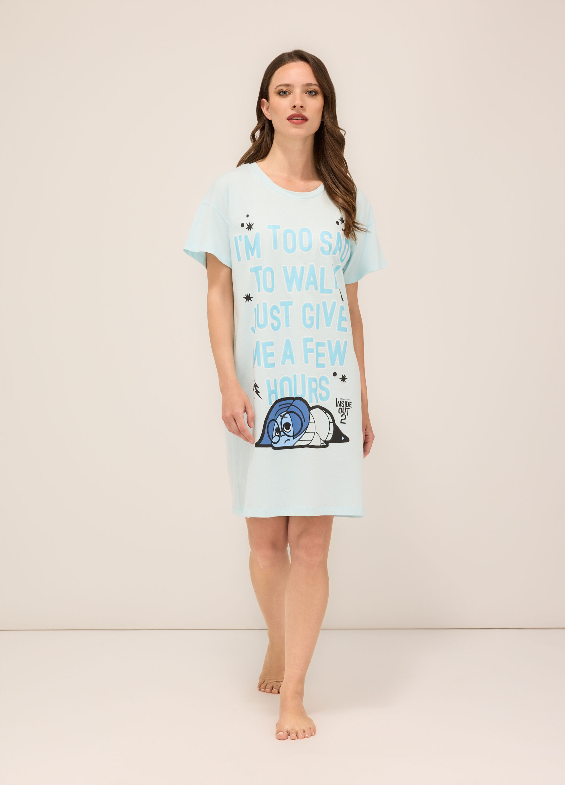 Camicia da notte in jersey di puro cotone donna_0