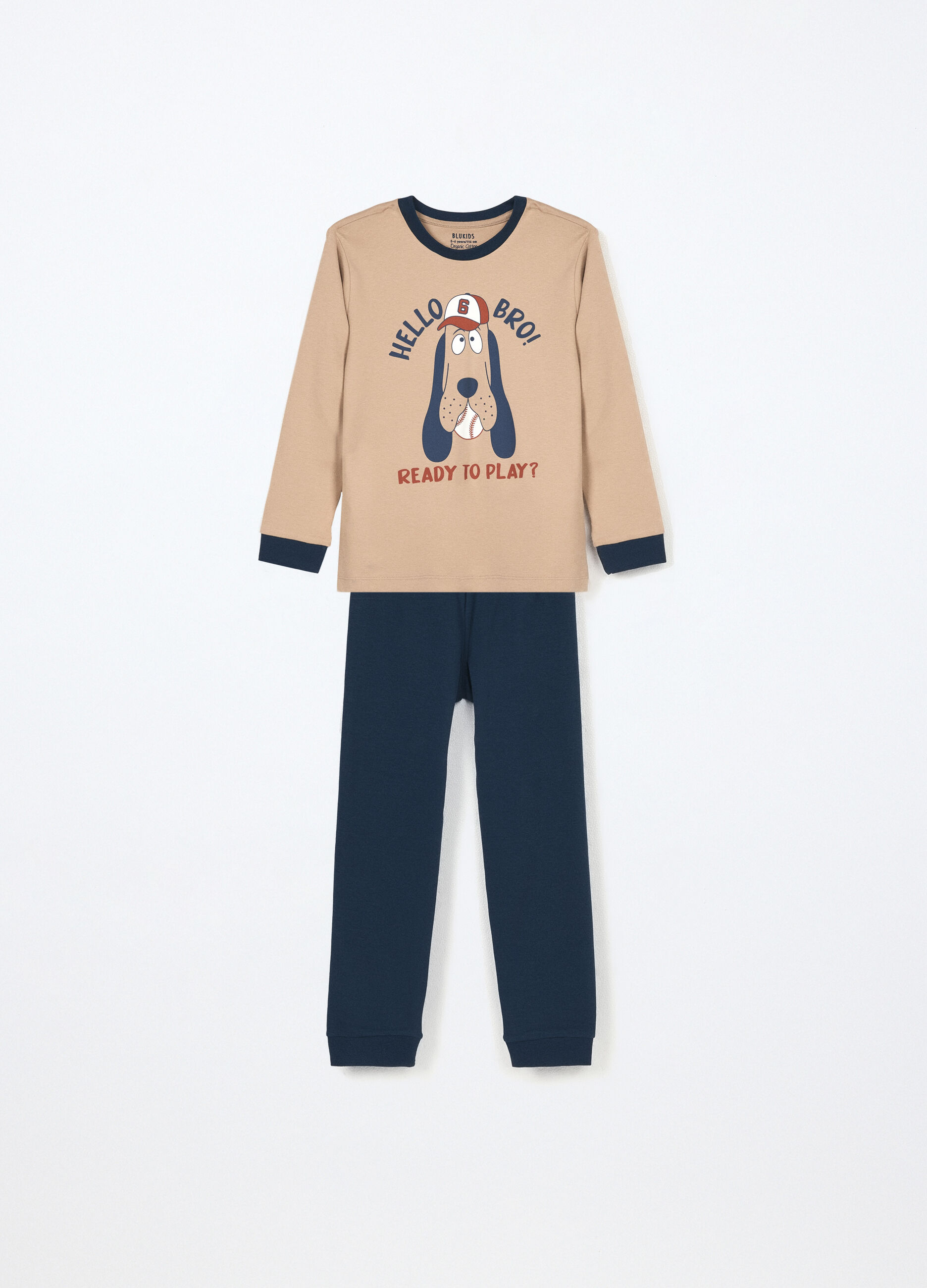 Set pigiama lungo in interlock di puro cotone bambino_0