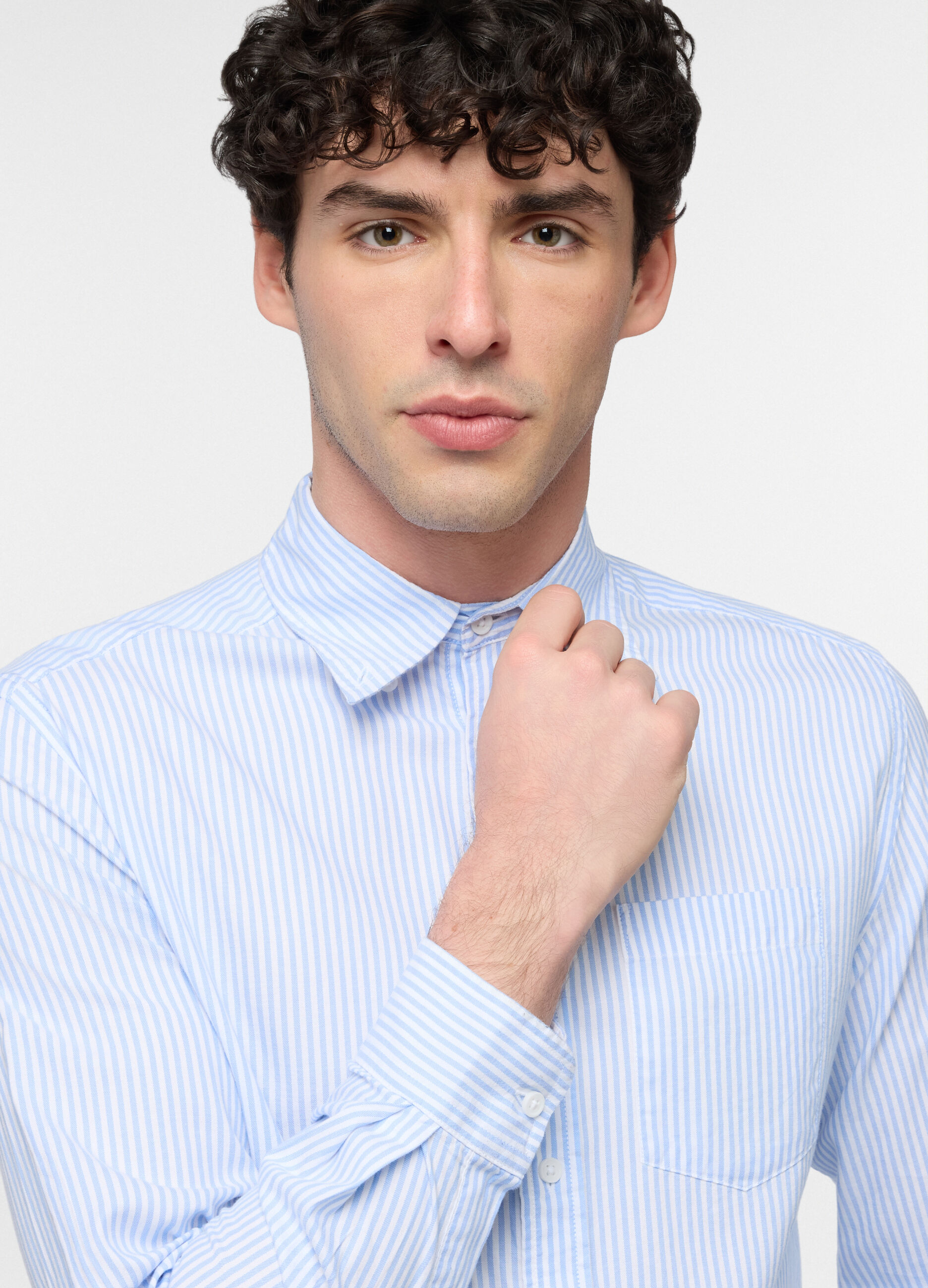 Camicia regular fit a righe uomo_2