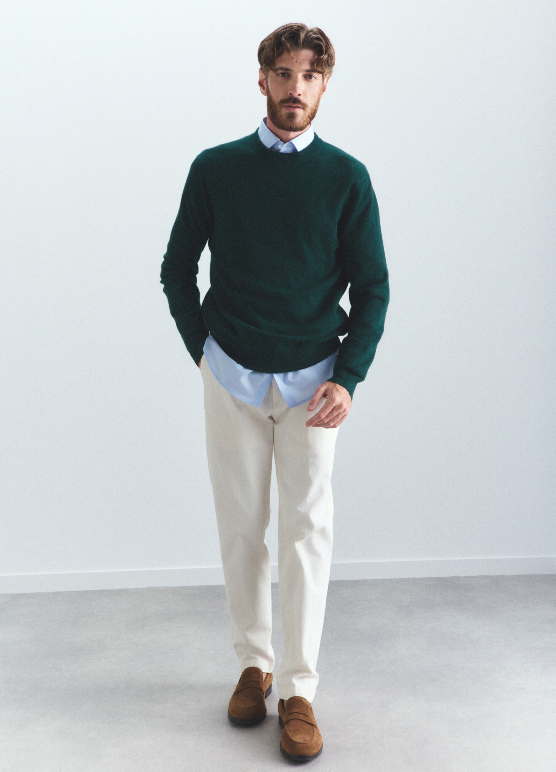 Maglione girocollo in cashmere uomo