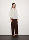 Pantaloni regular fit in popeline di puro cotone donna_0