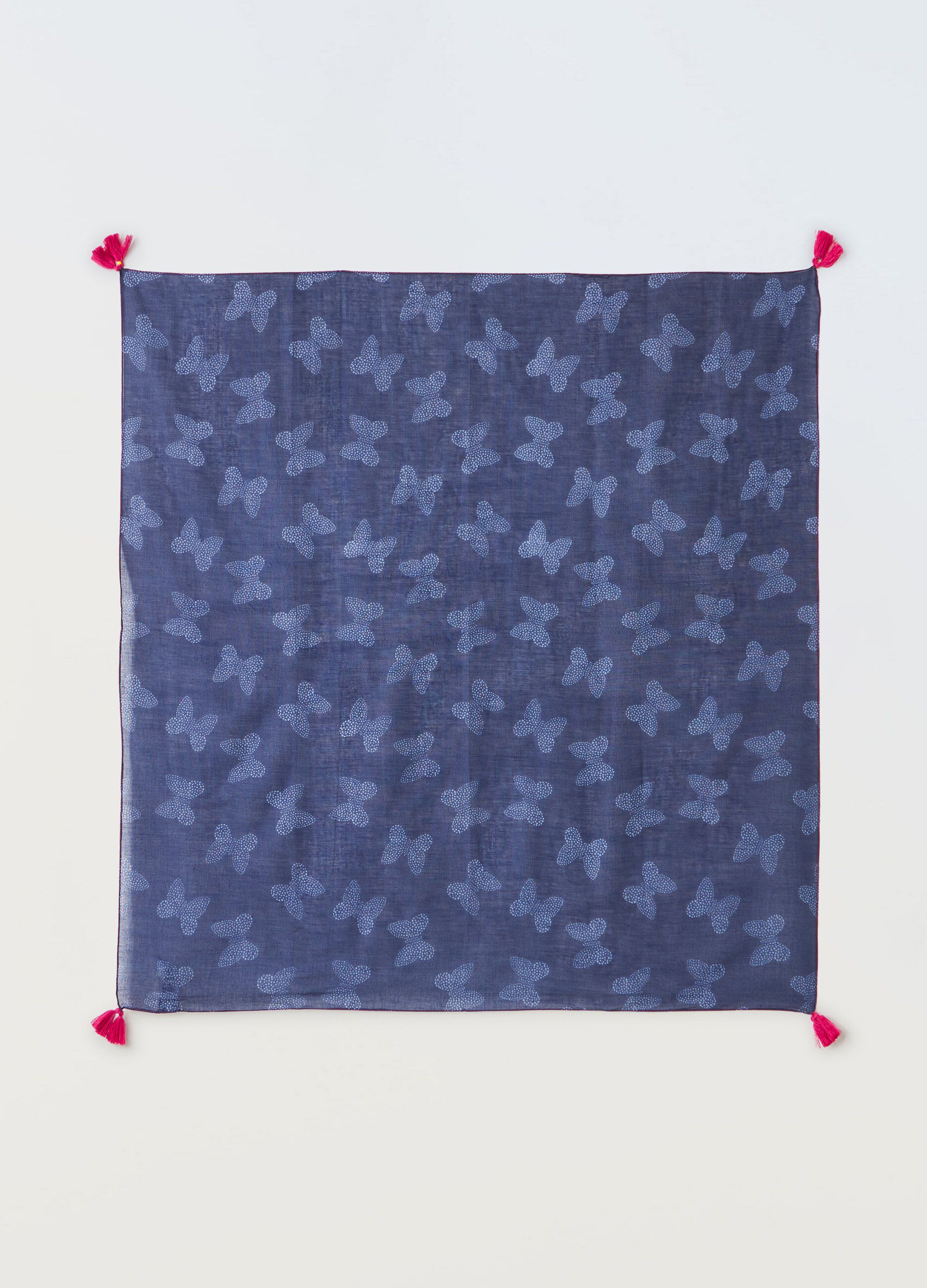 Foulard in puro cotone con nappine_0
