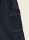 Pantaloni denim blu in puro cotone regular fit da neonato_2