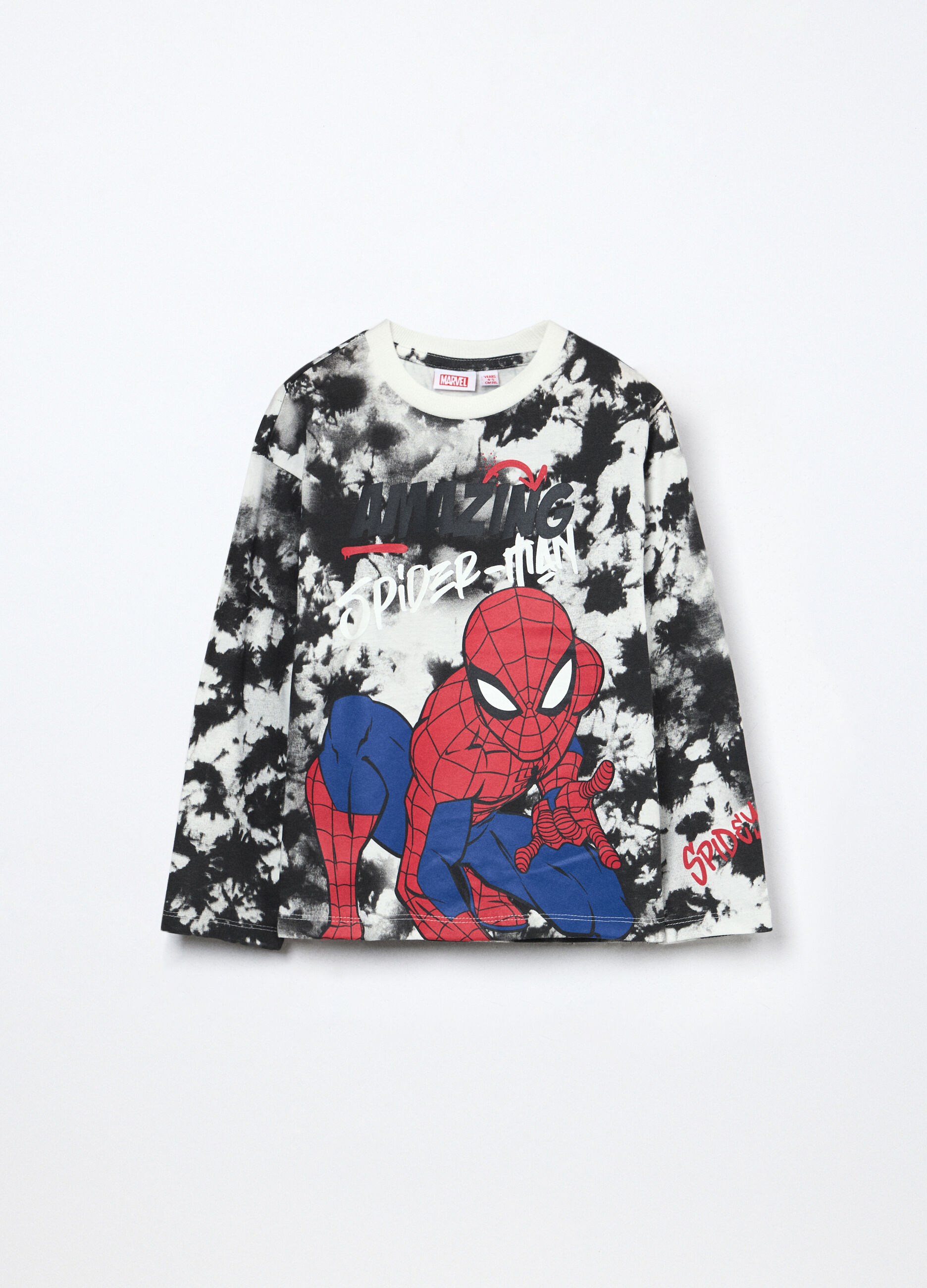 T-shirt a maniche lunghe Spider-Man in puro cotone bambino_0