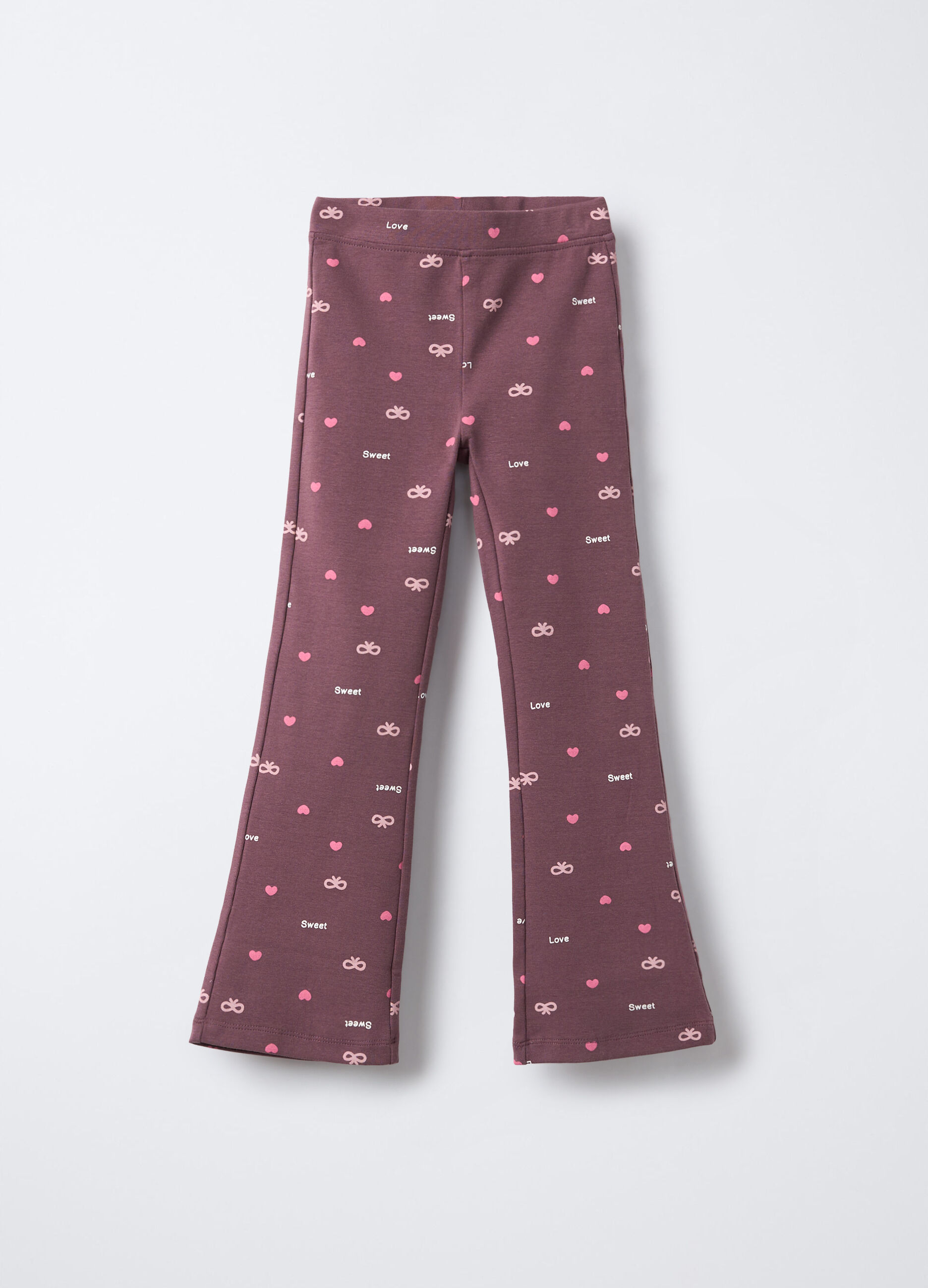 Leggings in costina di cotone stretch Flare Fit bambina_0