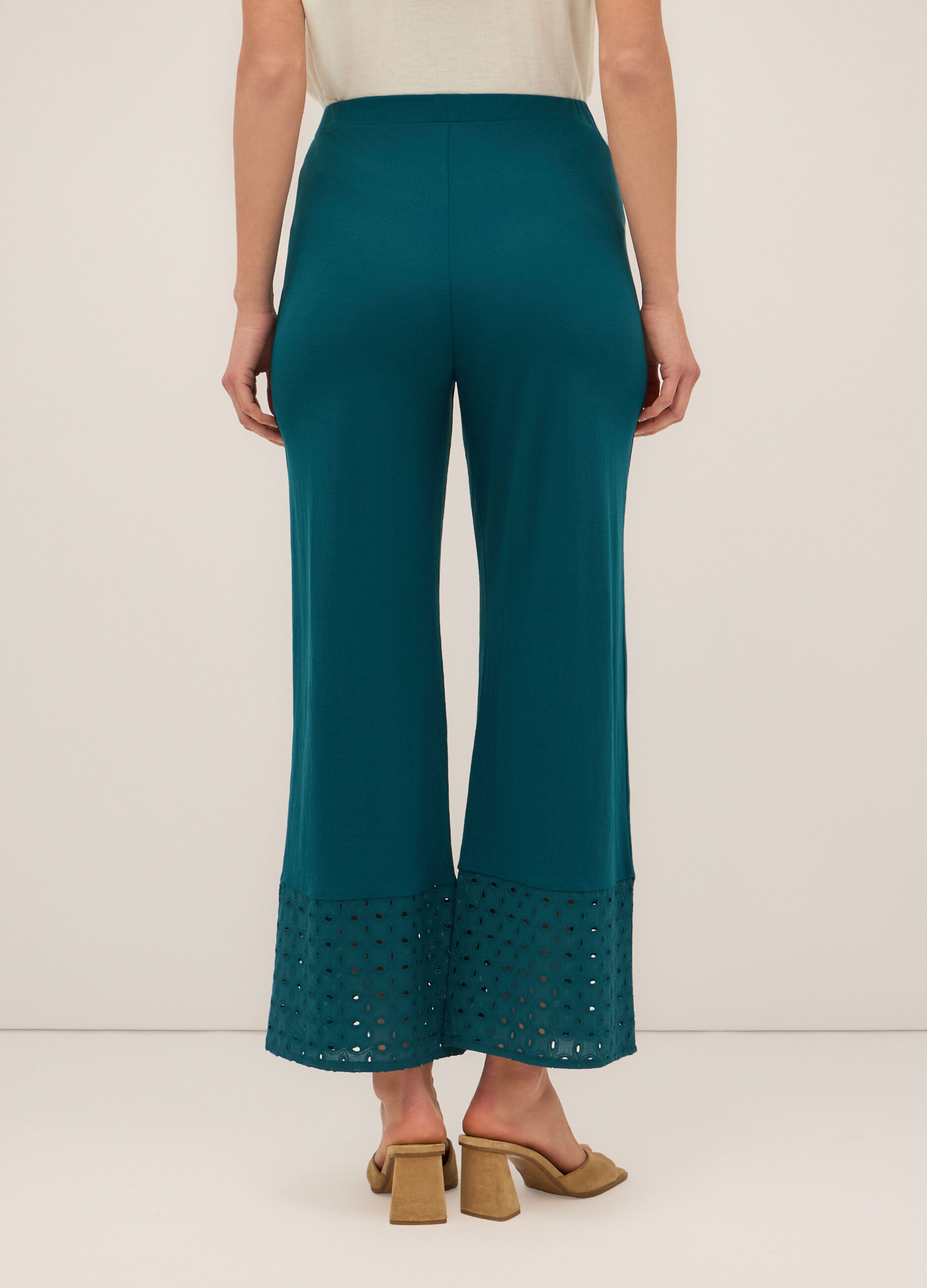 Pantaloni in viscosa Piquet stretch donna_1