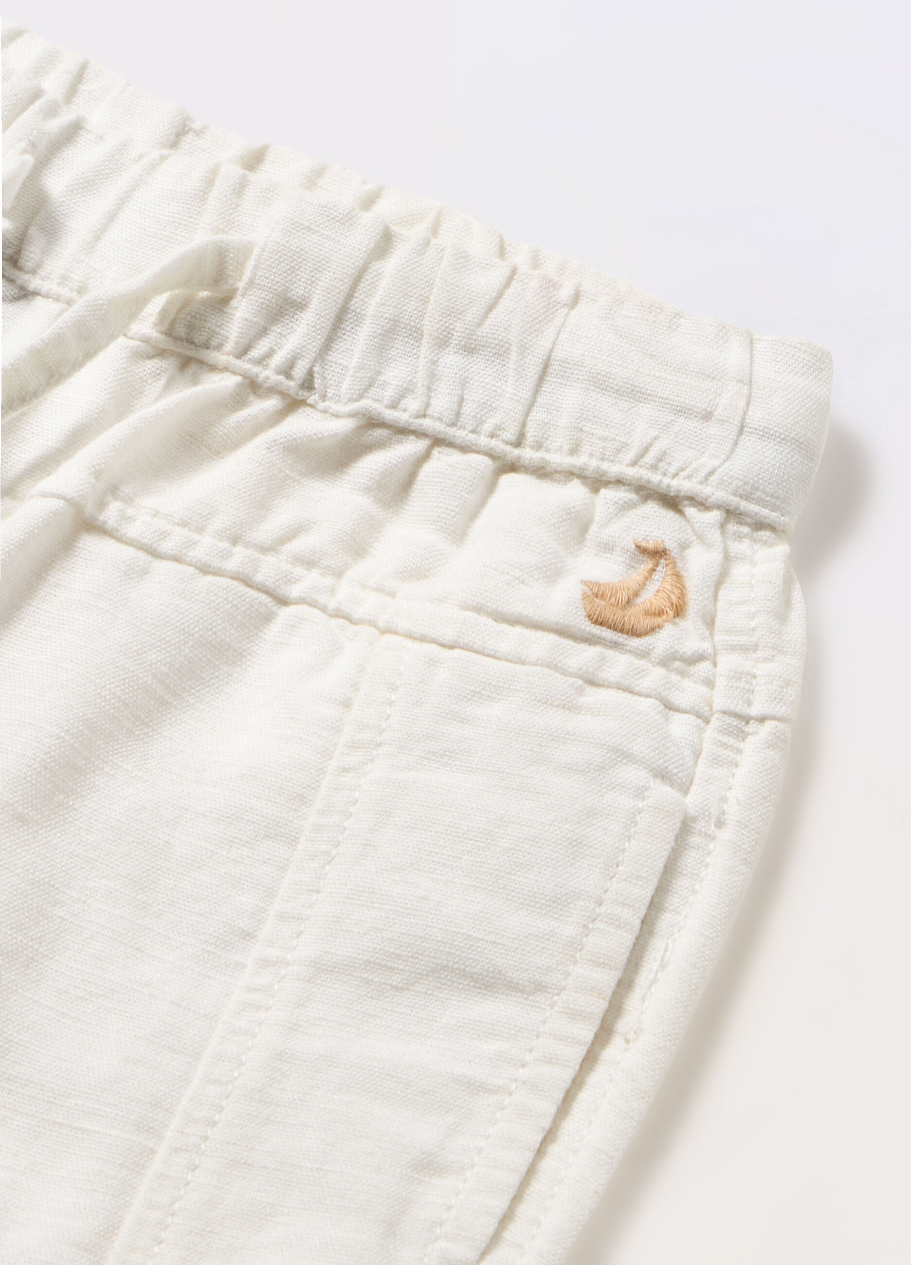 Pantaloni in misto lino neonato_1