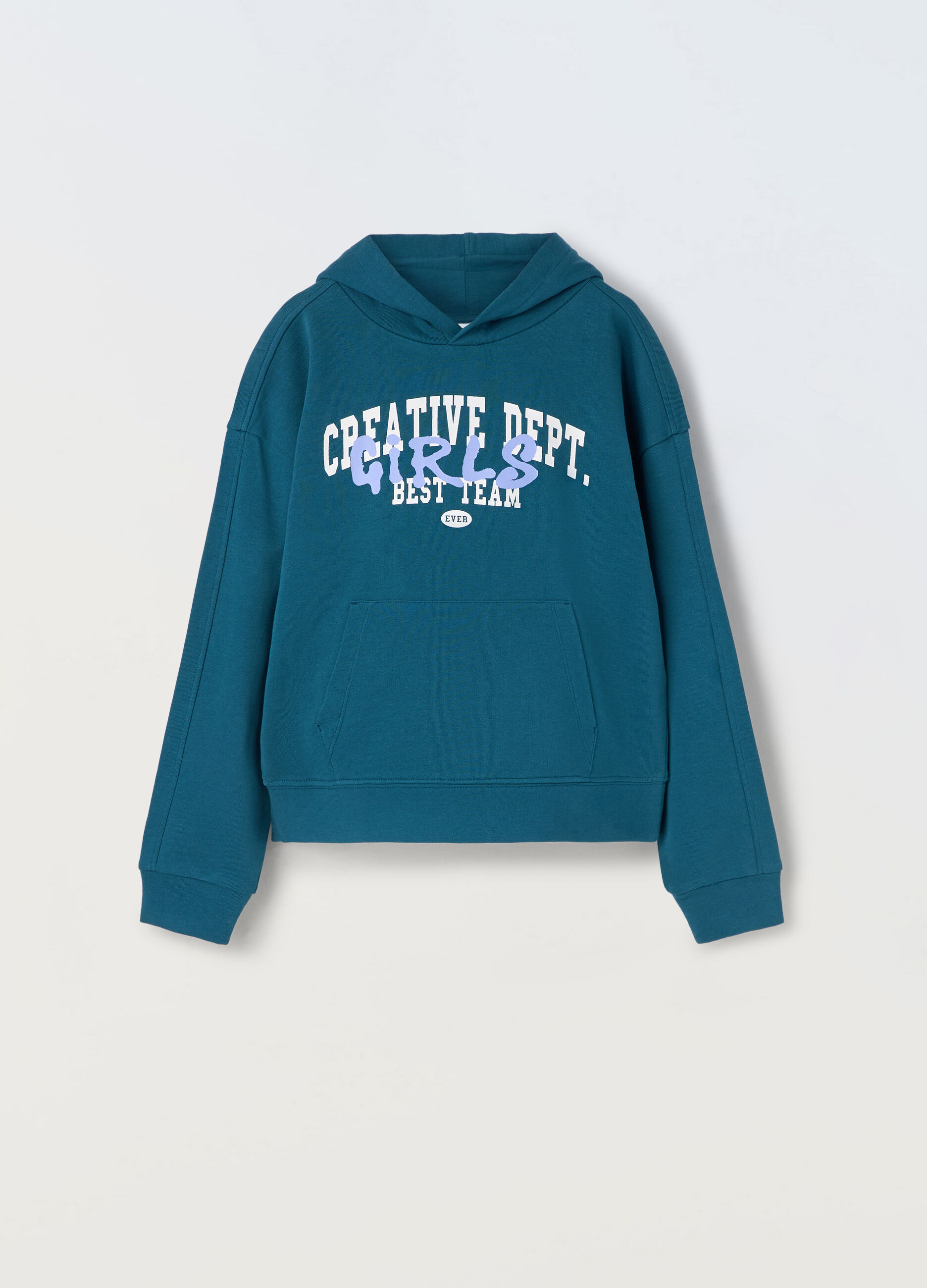 Felpa con cappuccio in puro cotone ragazza_0