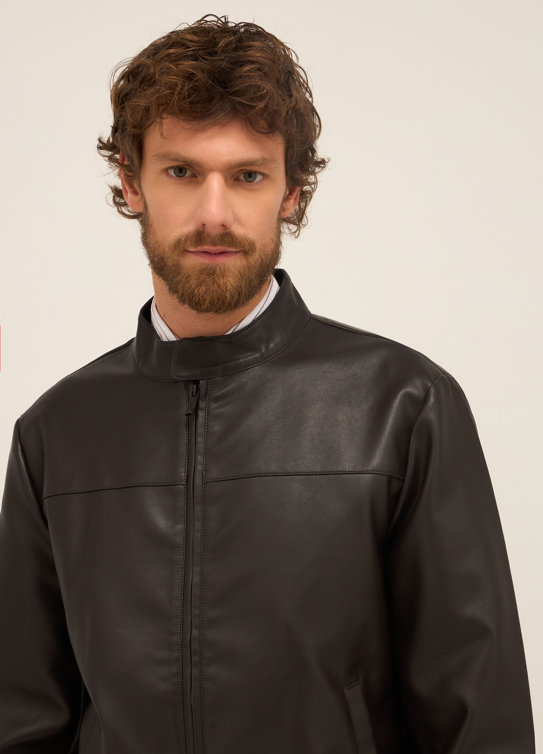 Bomber in ECOpelle granata uomo_2
