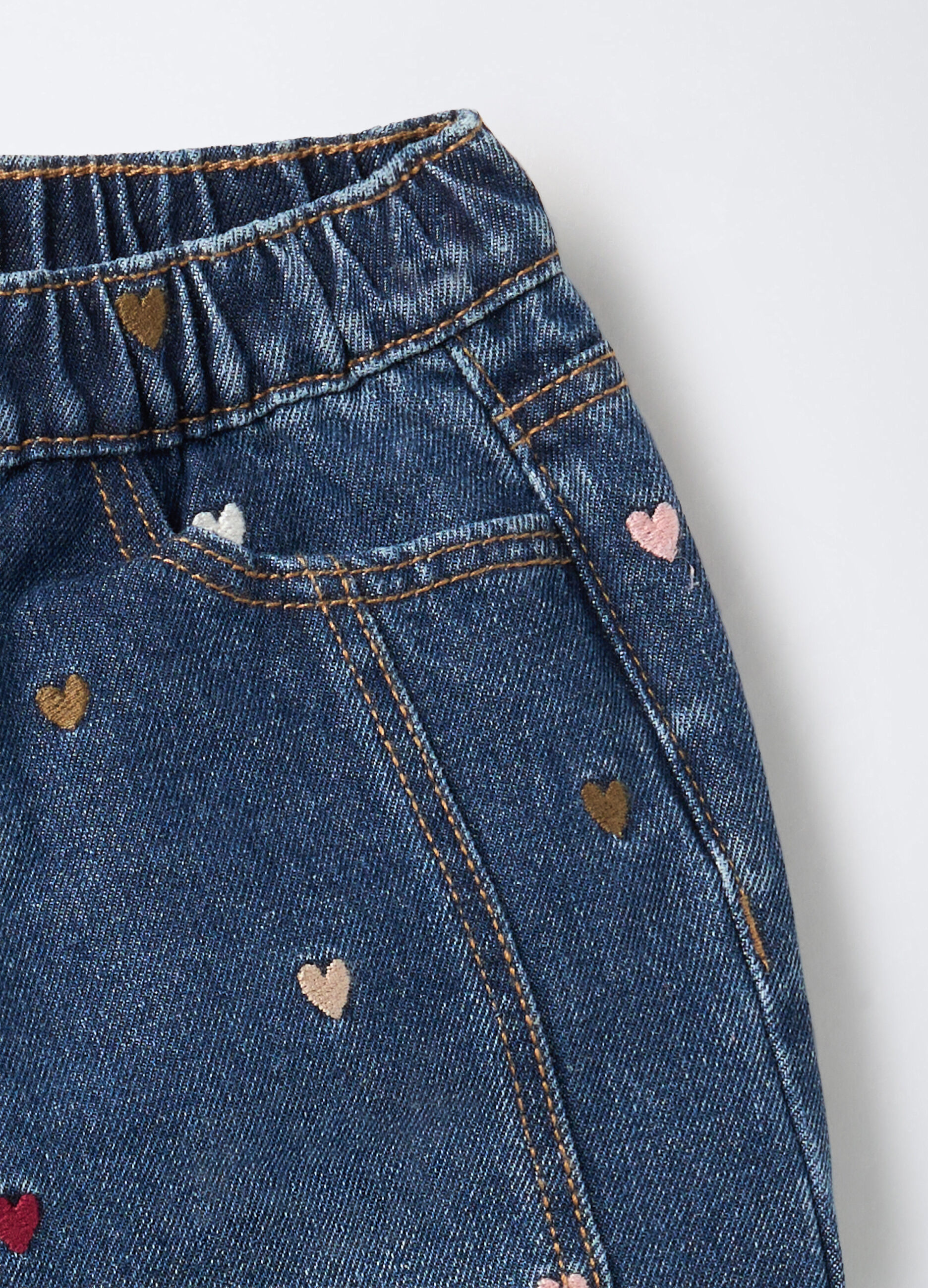Pantaloni in denim misto cotone Balloon Fit bimba_2
