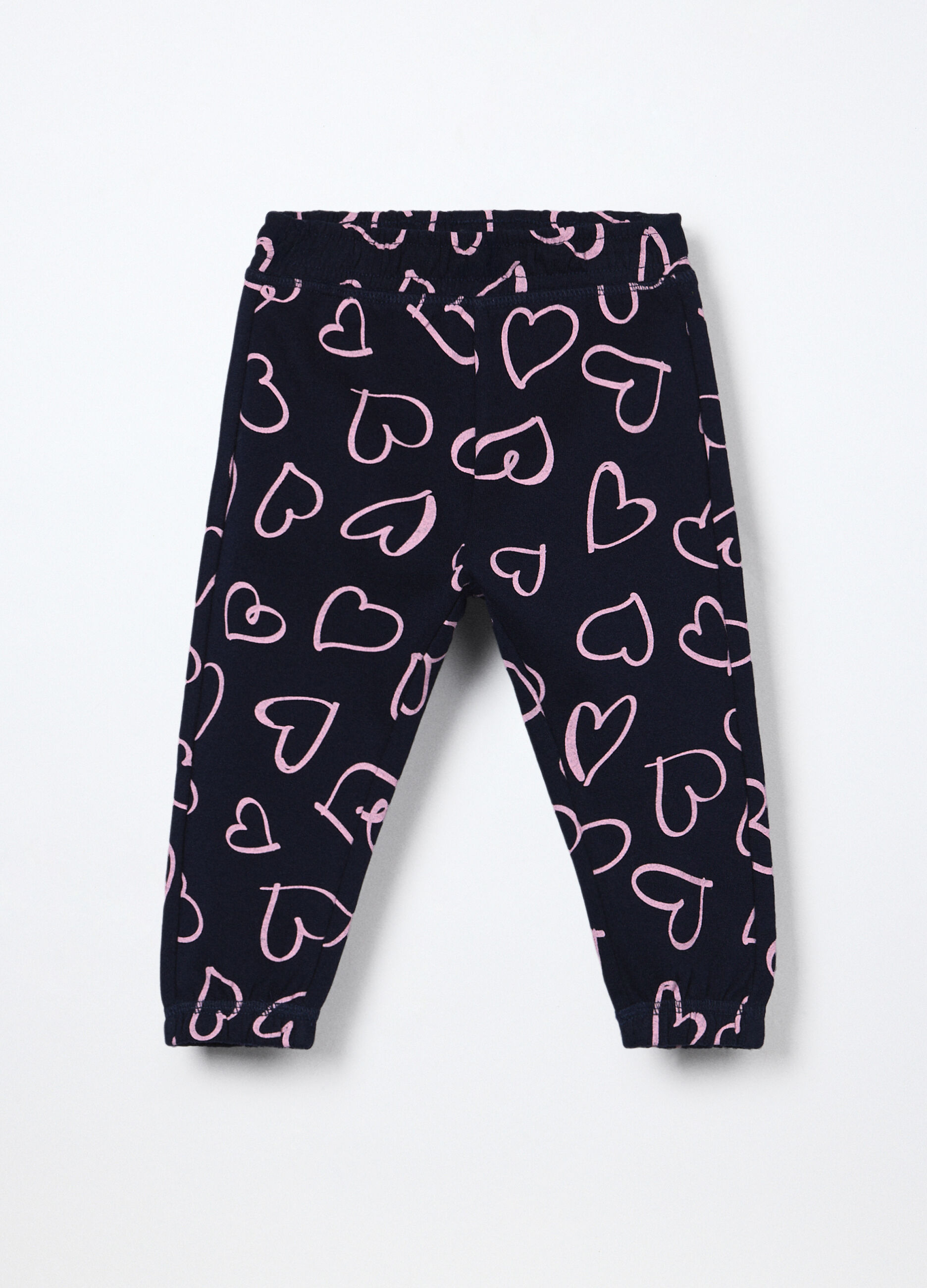 Jogger in french terry di puro cotone neonata_0