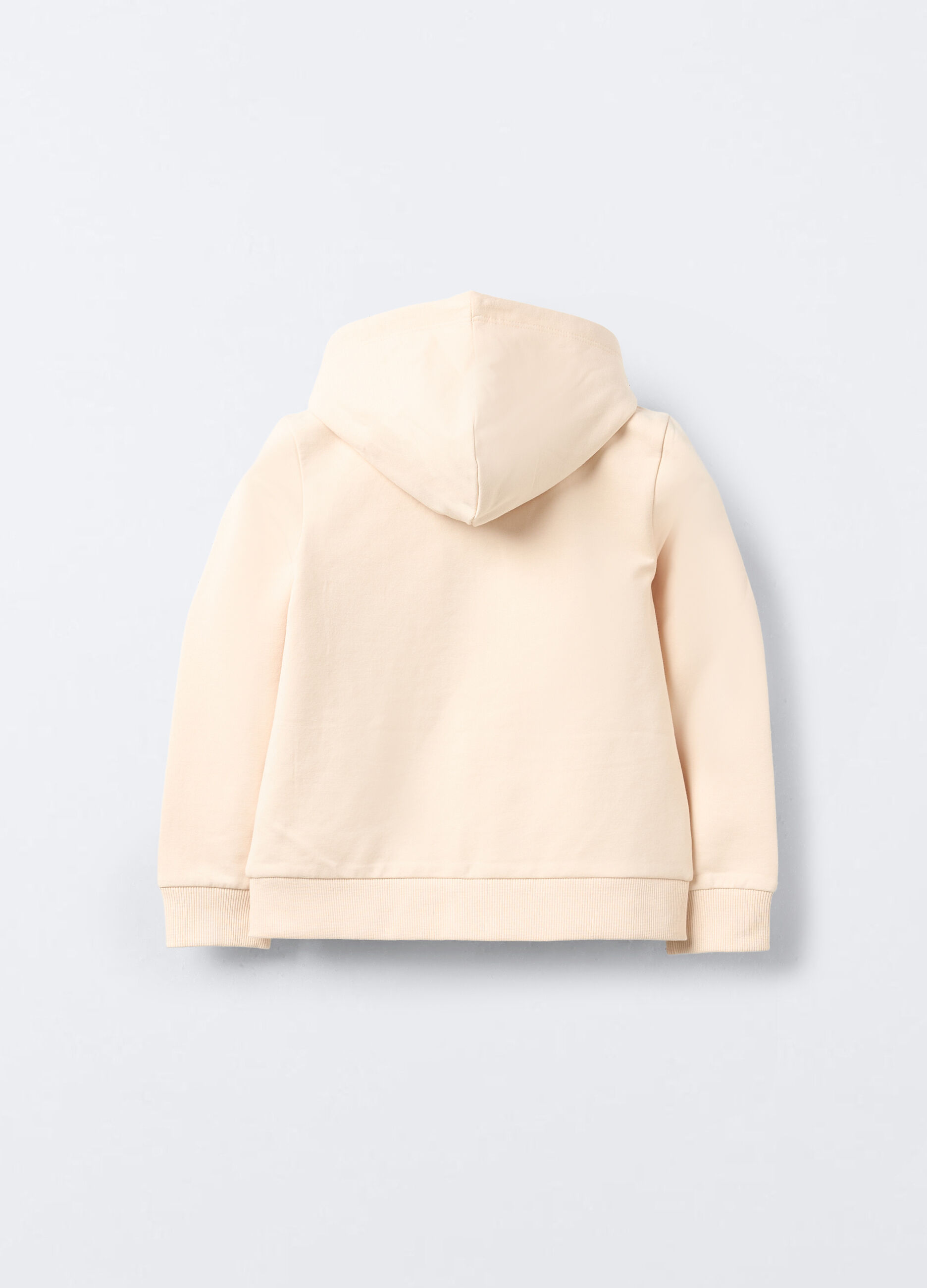 Felpa con cappuccio in cotone garzato stretch bambina_1