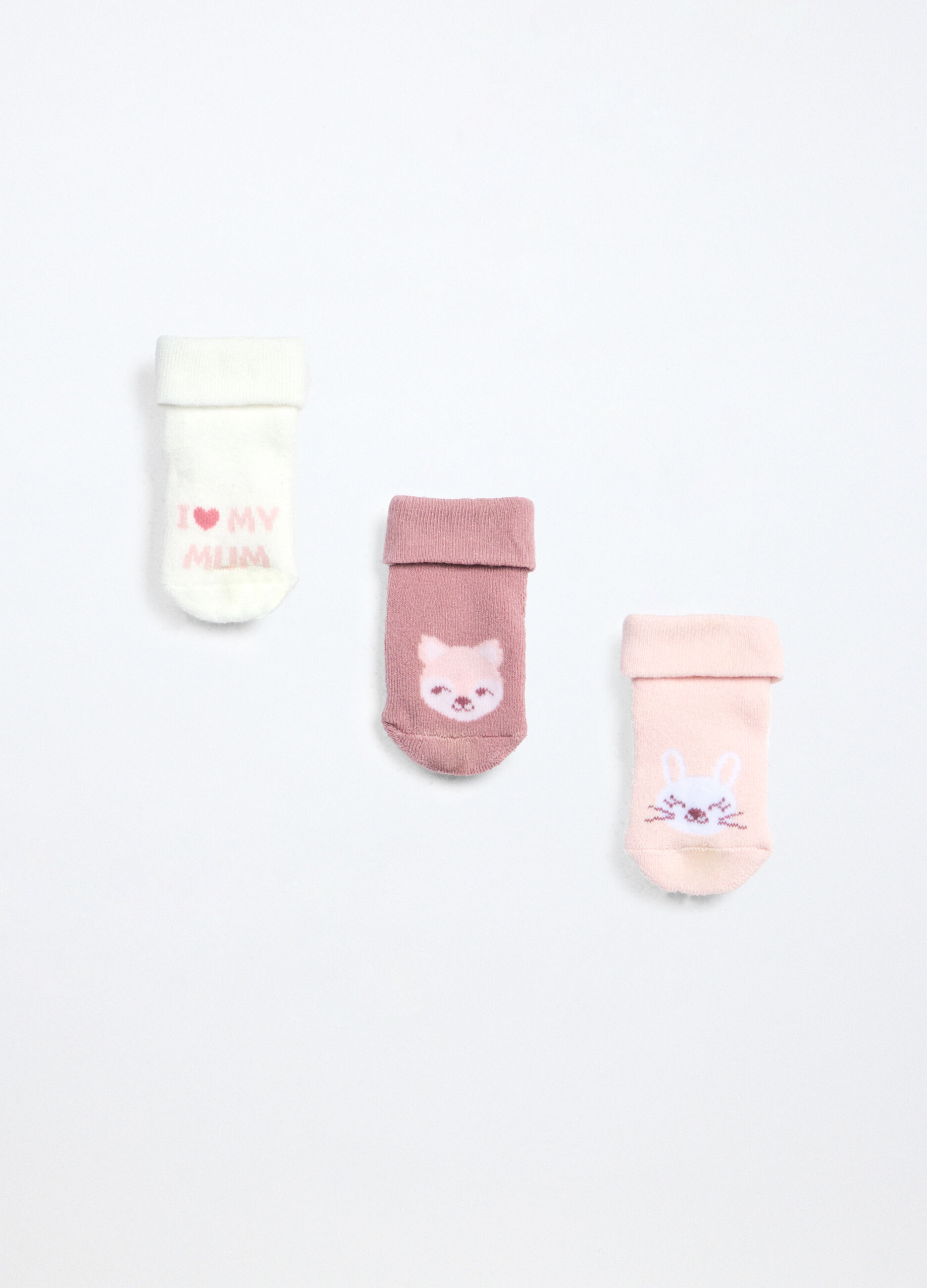 Pack 3 calzini in spugna di misto cotone neonata_1