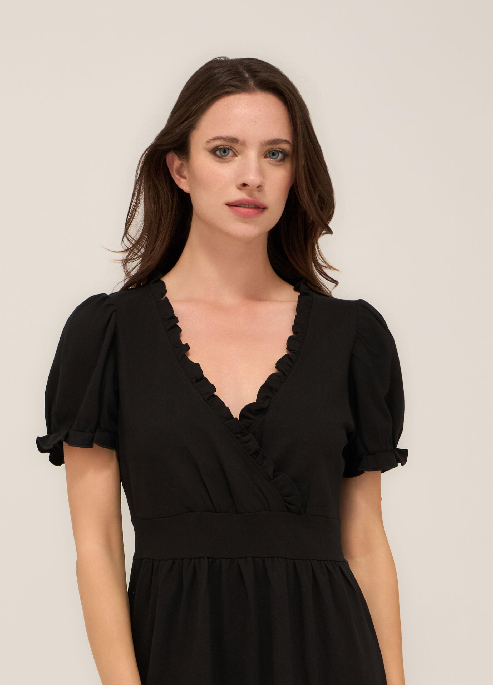 Abito corto in cotone stretch piqué donna_2