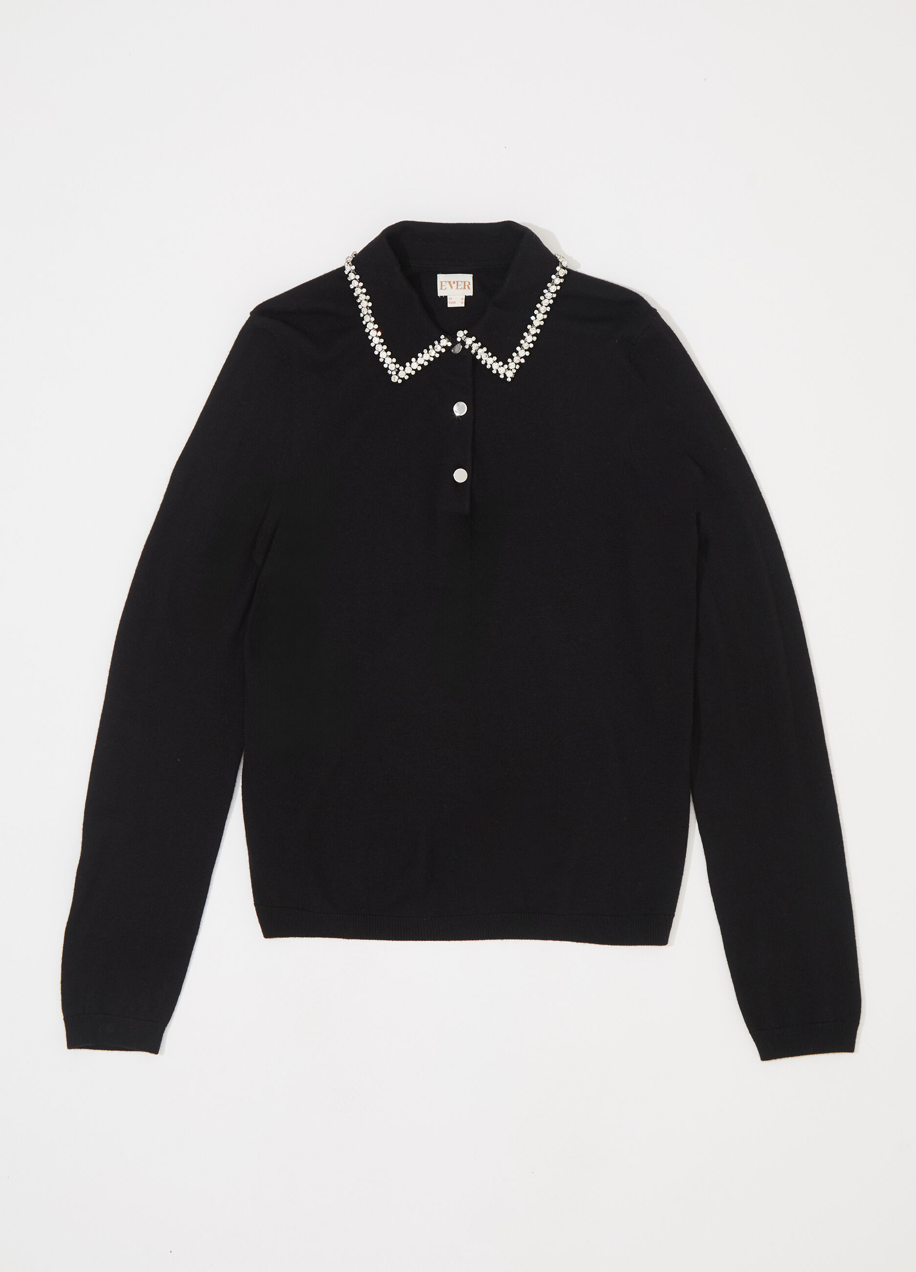 Polo in tricot misto lana a manica lunga donna_4