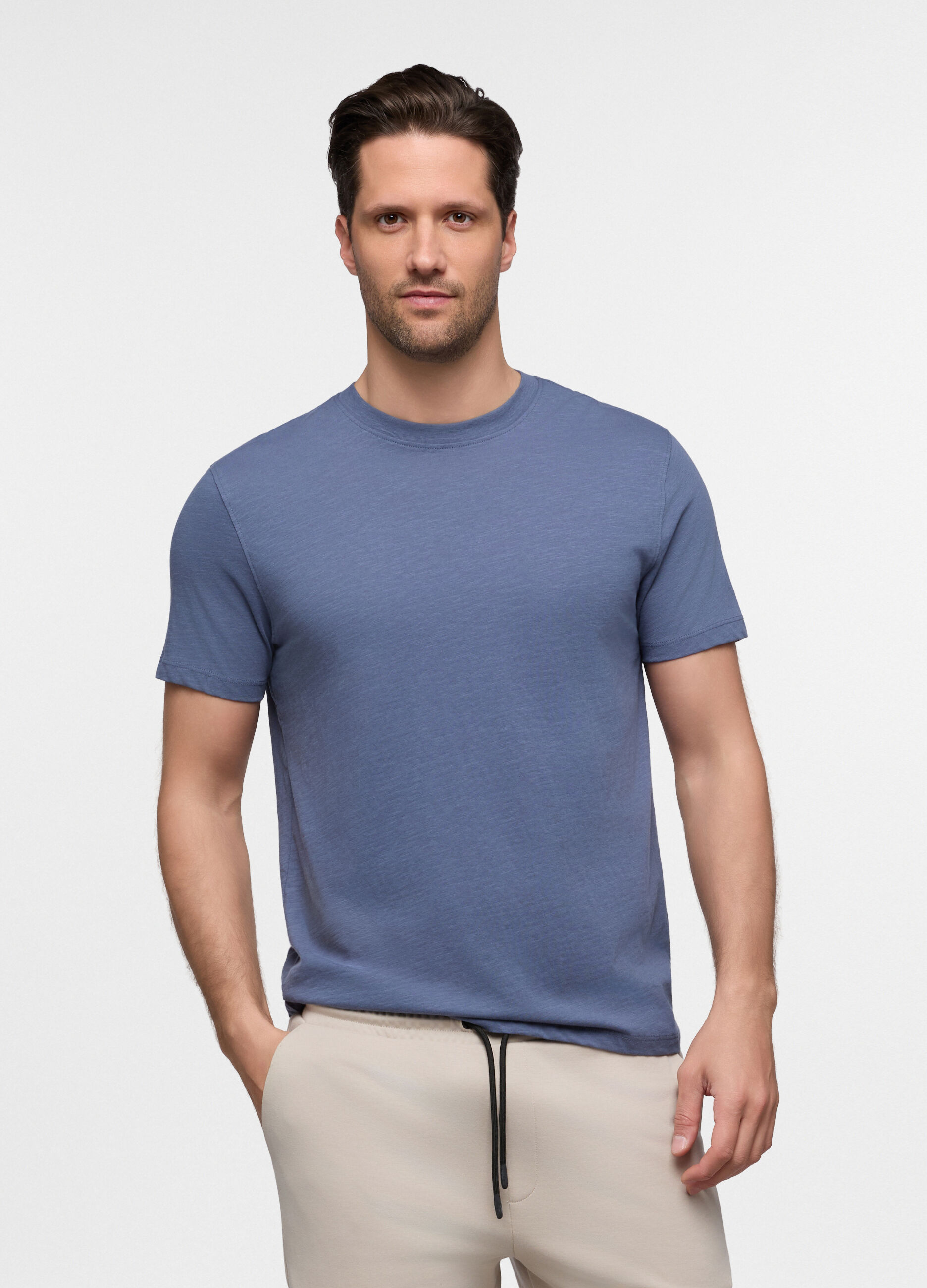T-shirt in cotone fiammato uomo