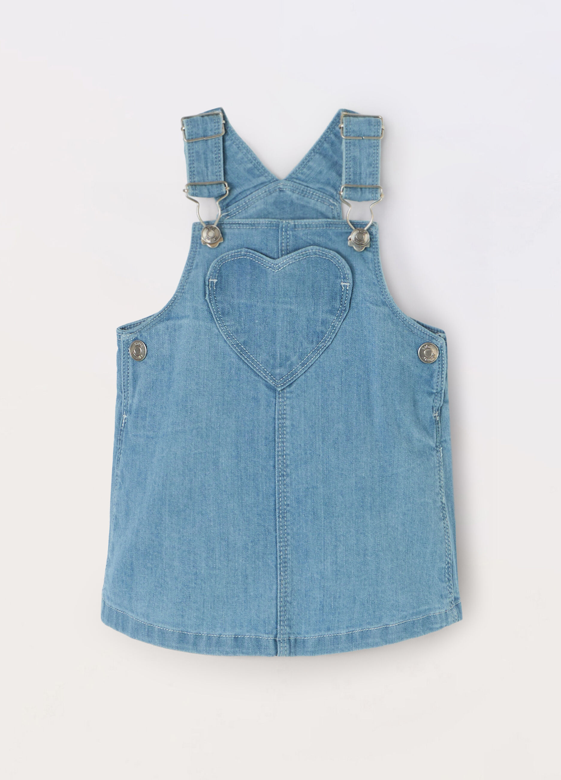 Salopette in denim di cotone stretch neonata_0