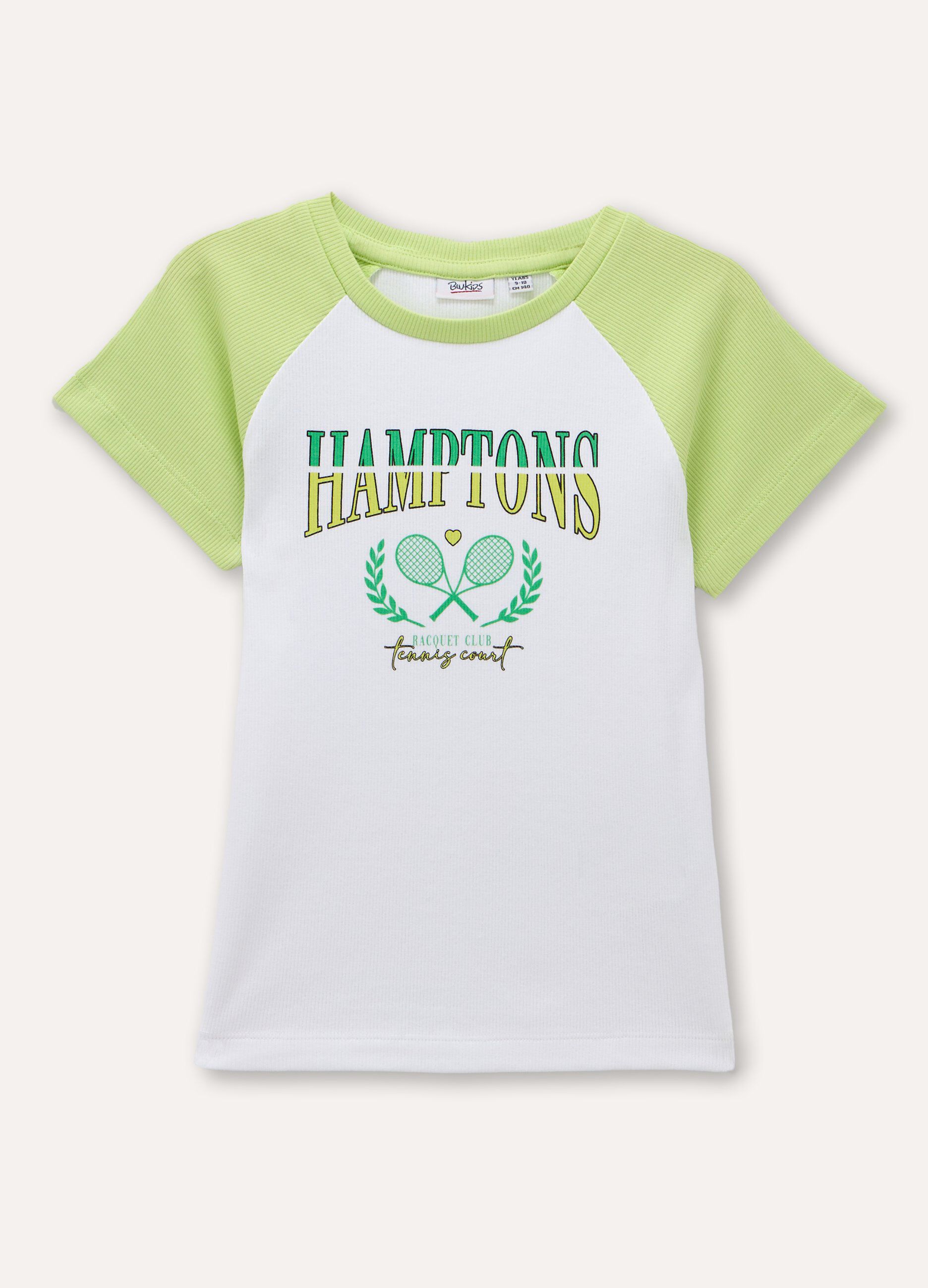 T-shirt in costina di cotone stretch ragazza_0