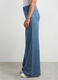Pantaloni wide leg in denim di misto cotone donna_2