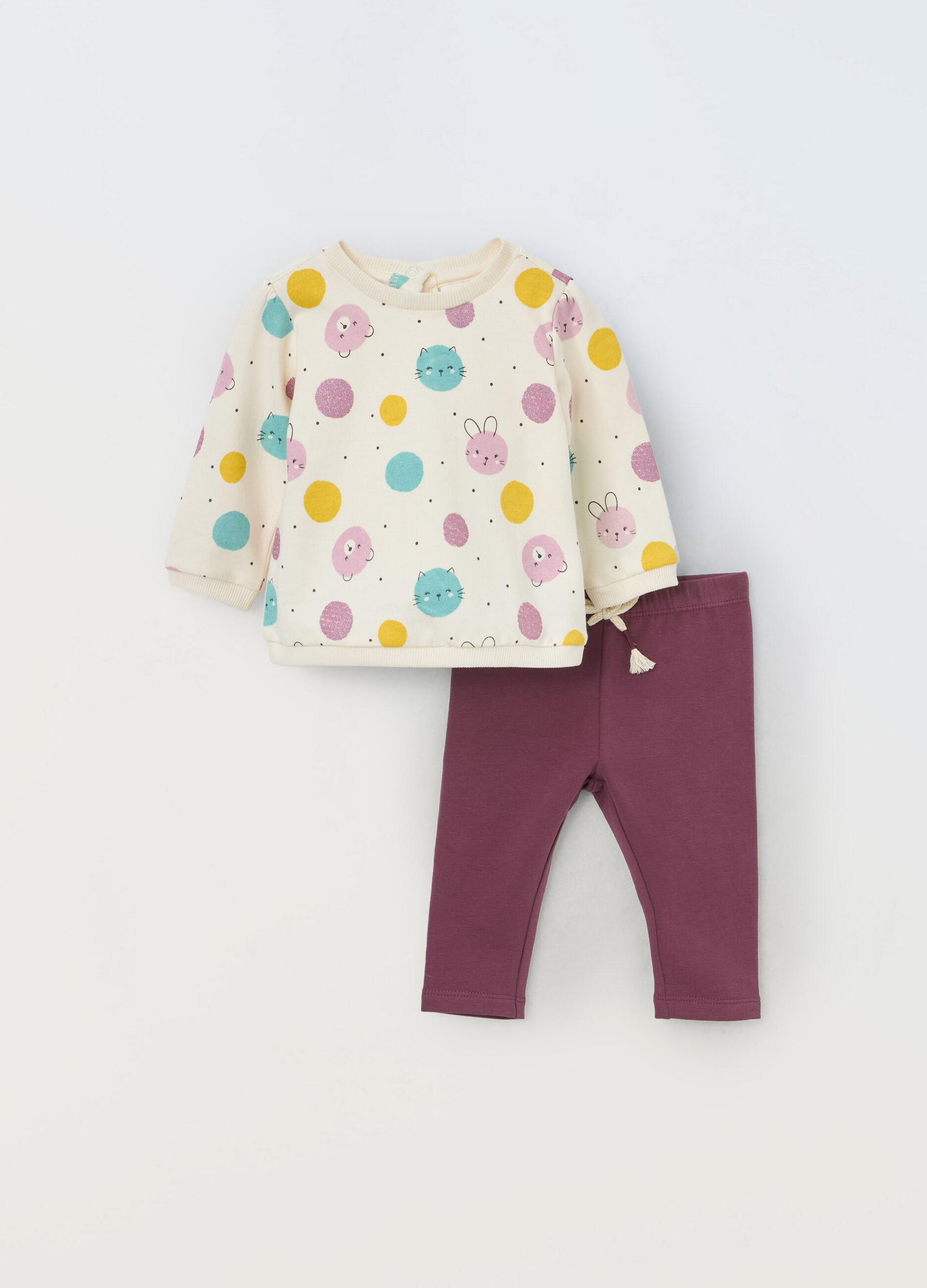 Jogging set in puro cotone neonata_0