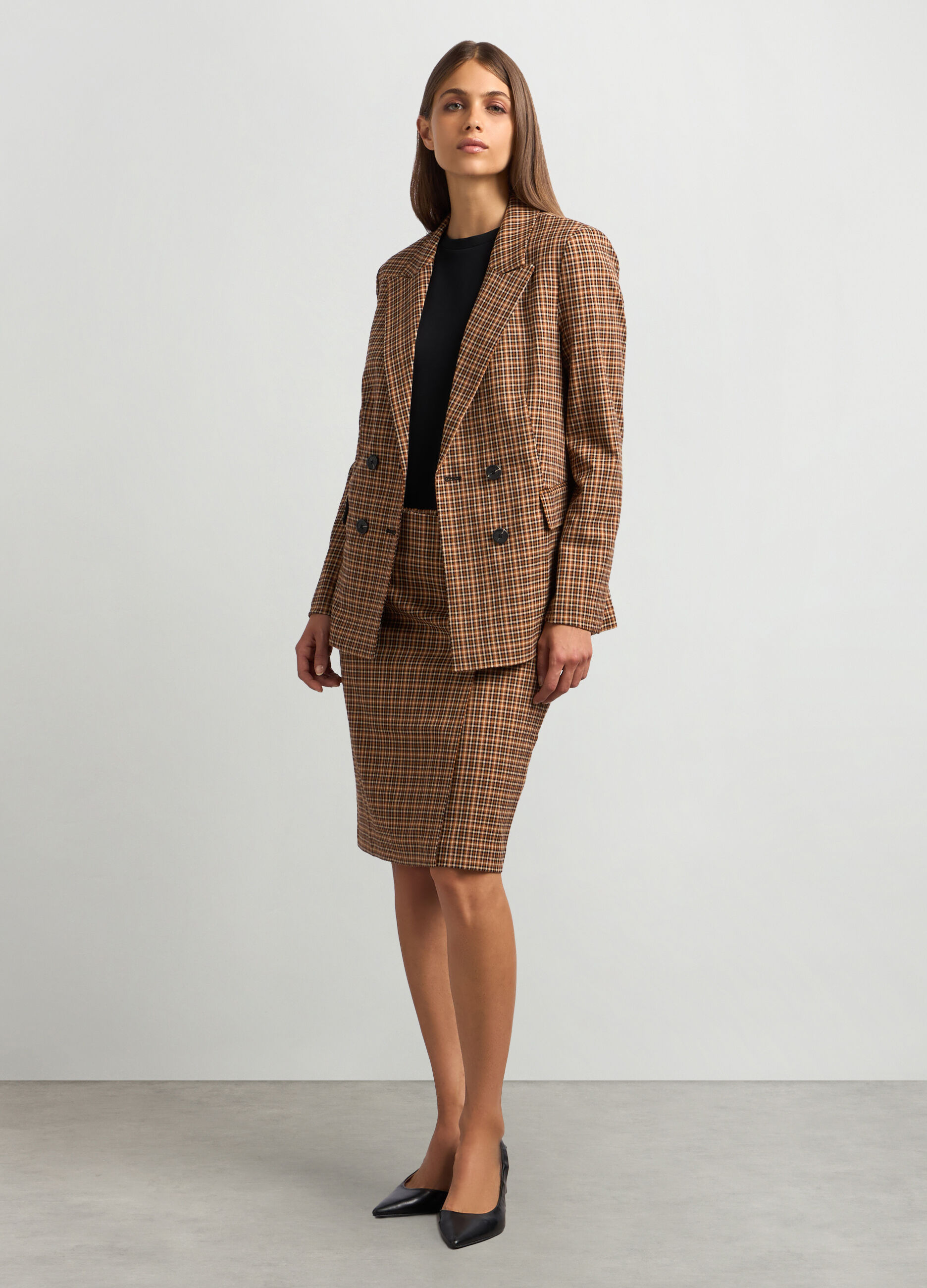 Blazer doppiopetto a quadri donna_0
