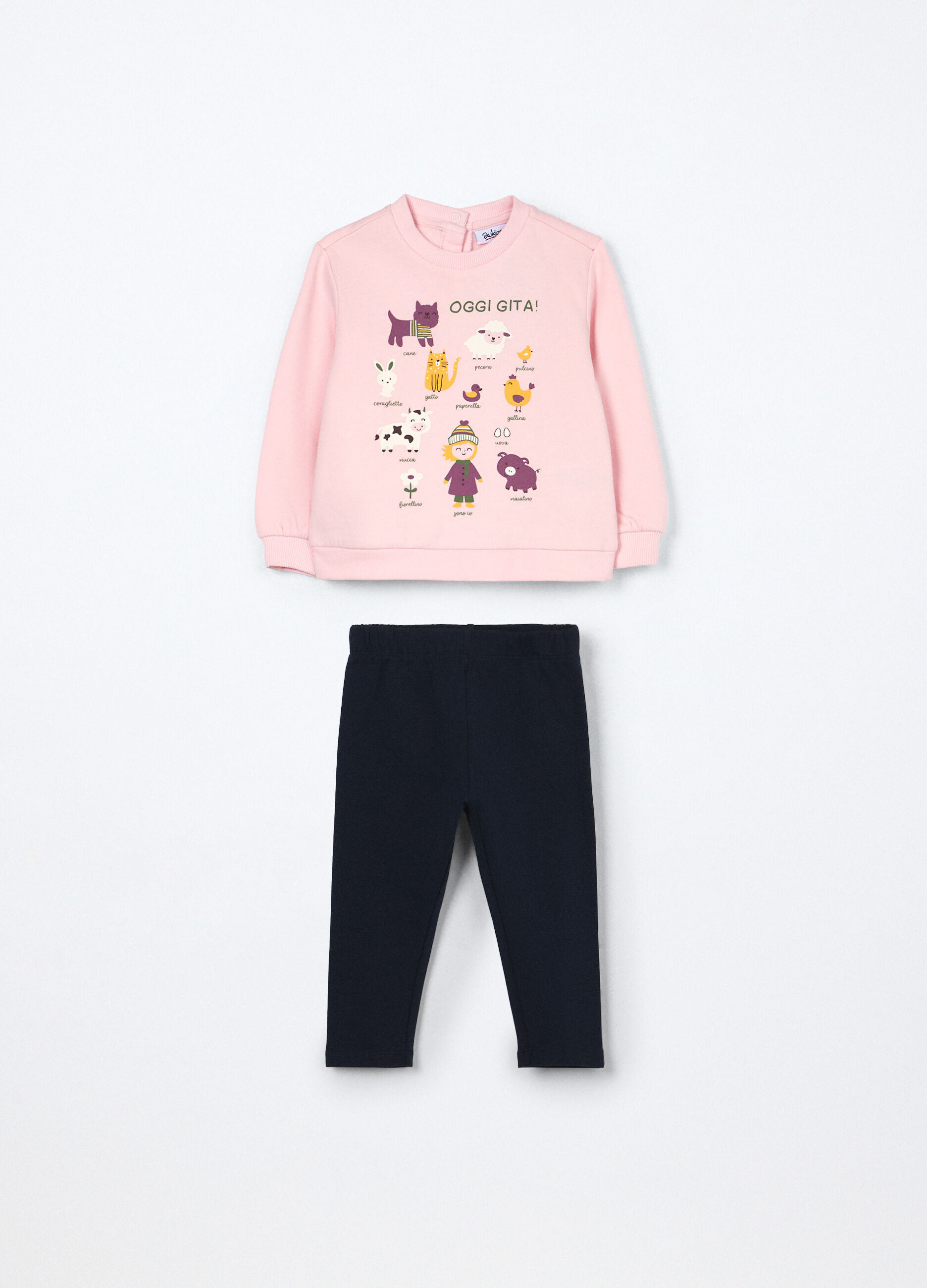 Jogging set in puro cotone fleece neonata_0