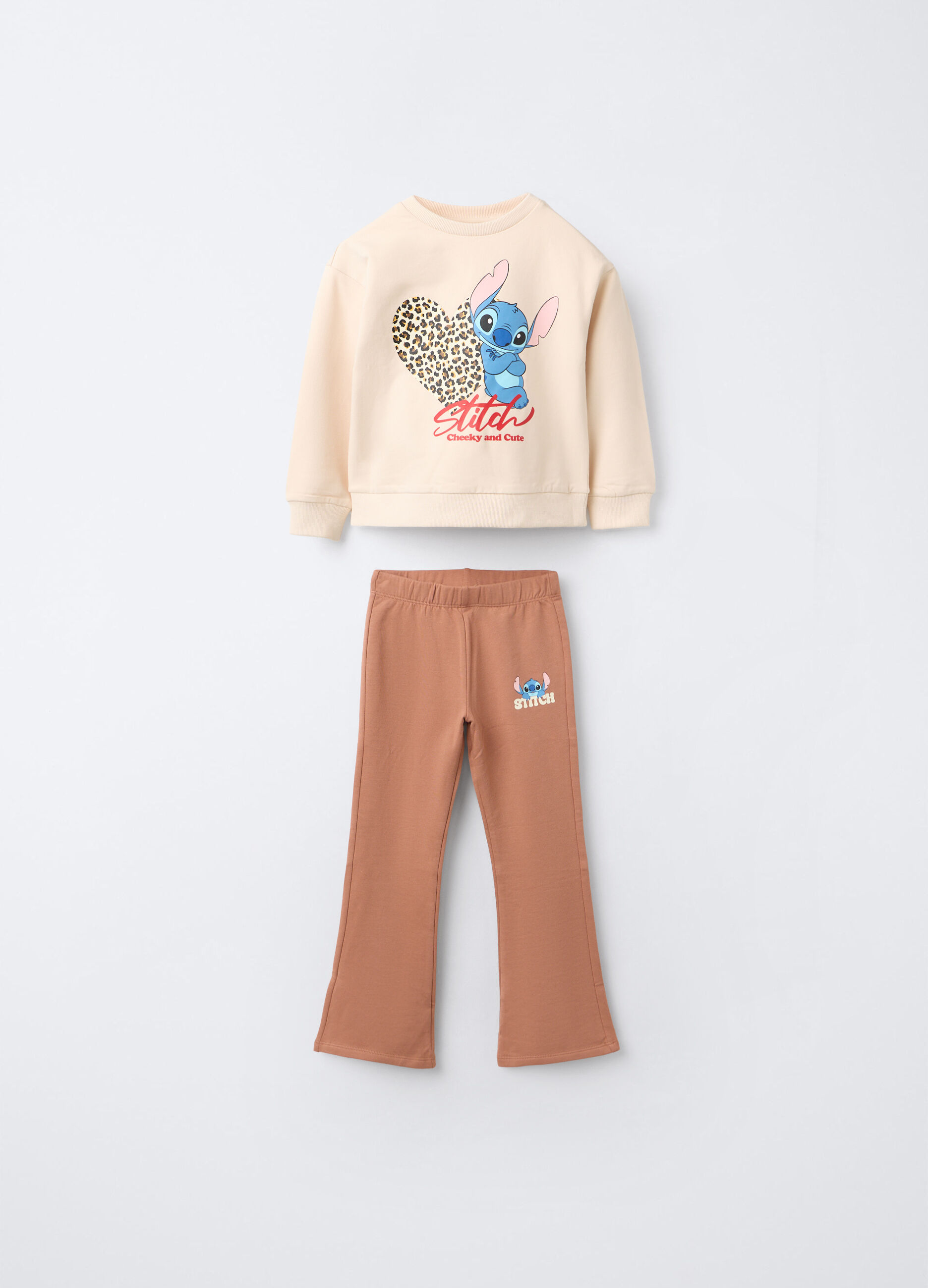 Jogging set Stitch in cotone garzato stretch bambina_0