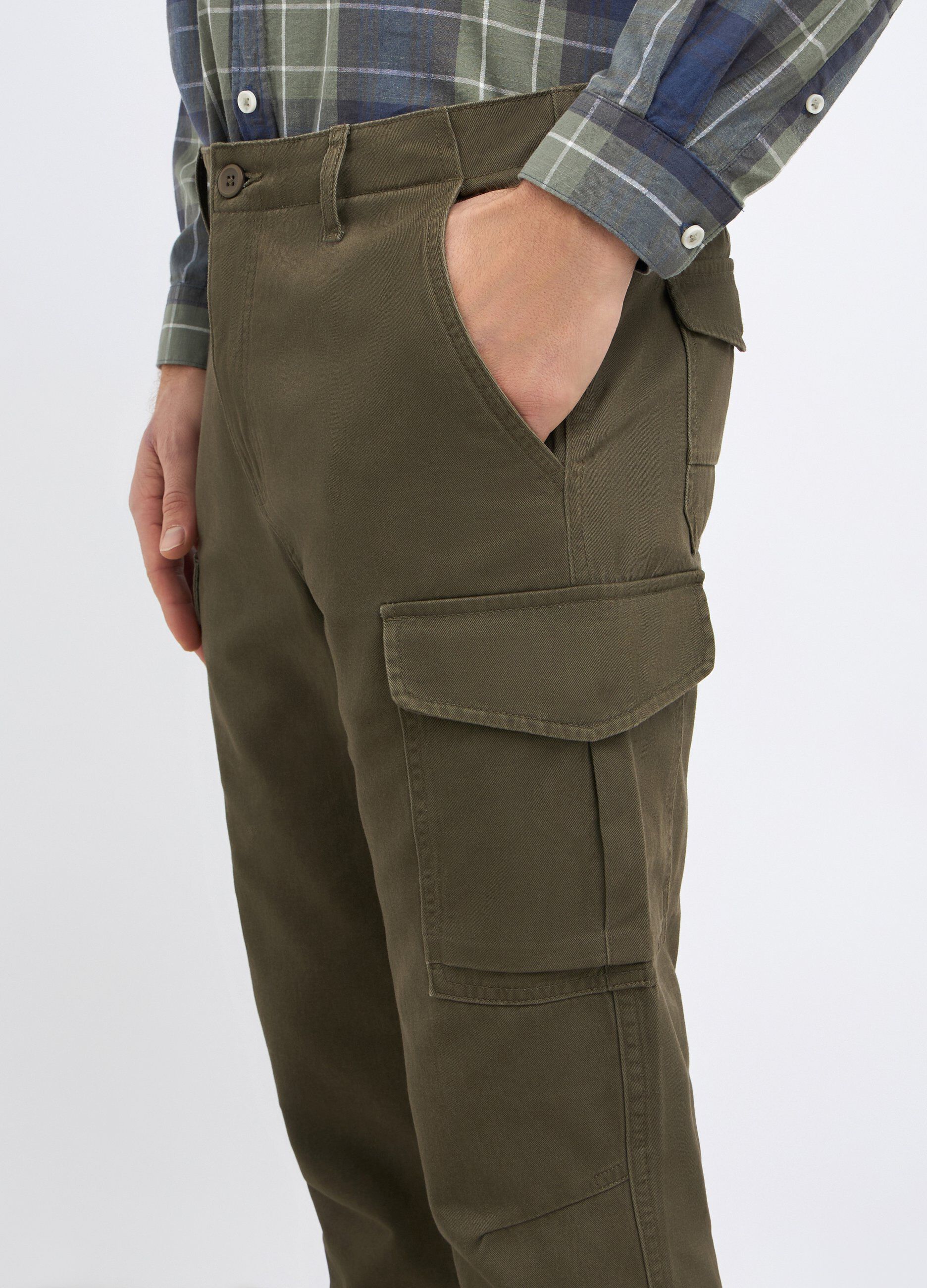 Pantaloni cargo in puro cotone uomo_2