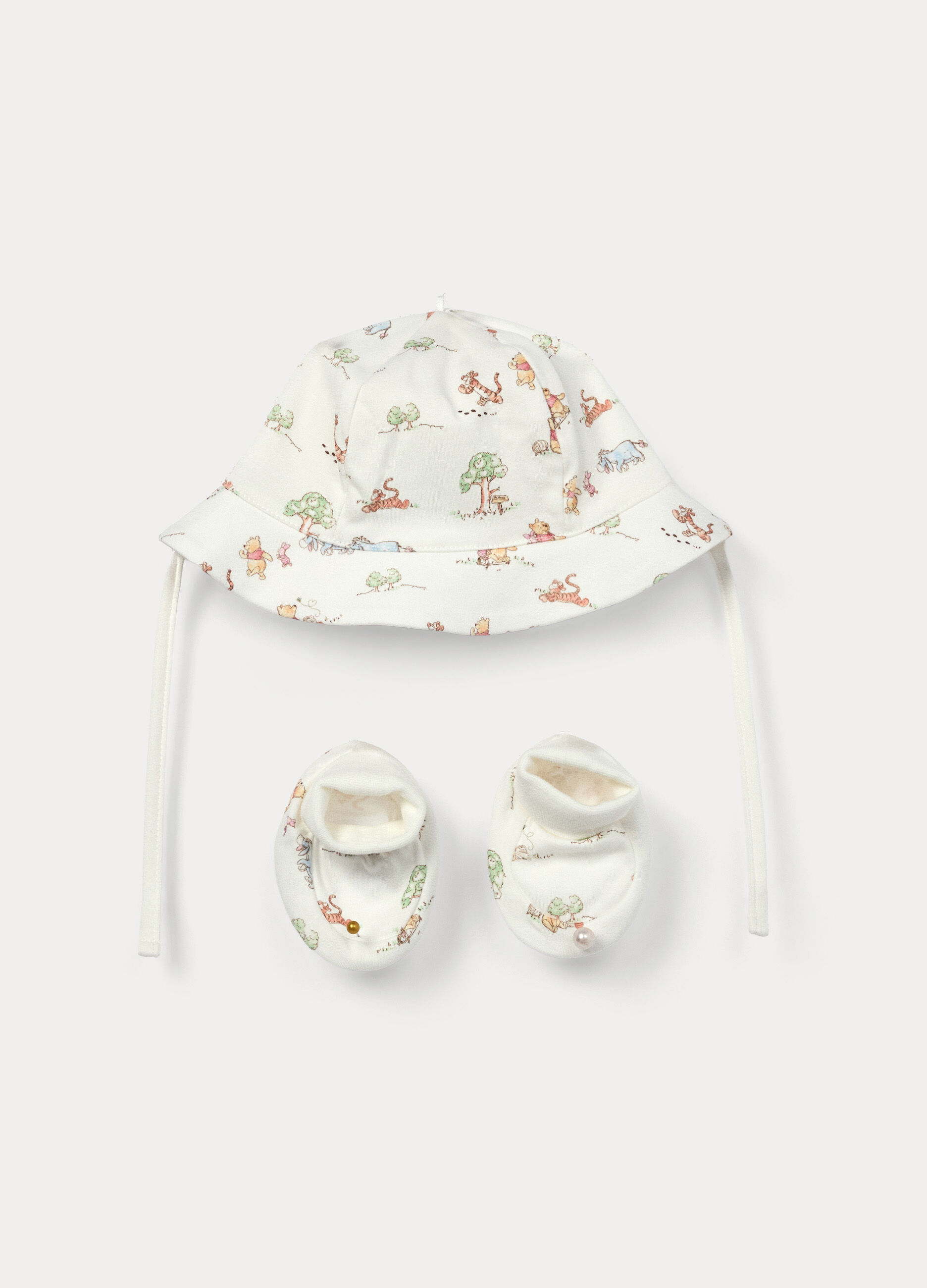 Set Disney berretto + scarpine in interlock di puro cotone neonato_0