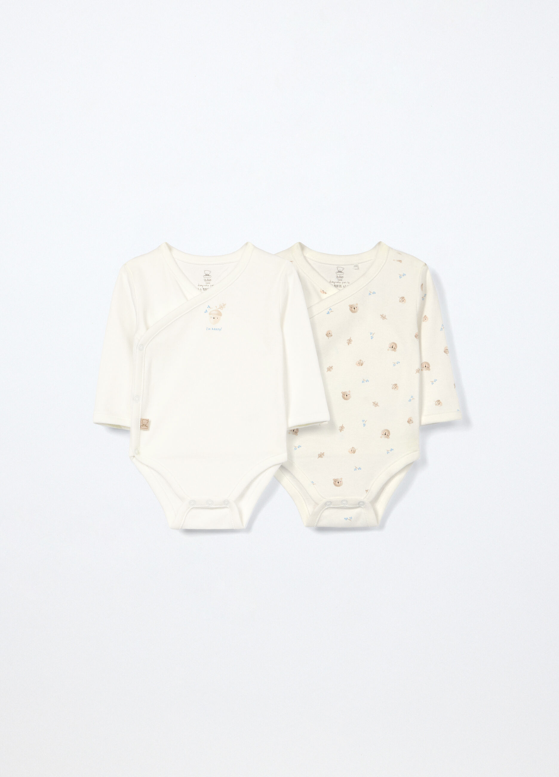 Pack 2 body incrociati in interlock di puro cotone _0