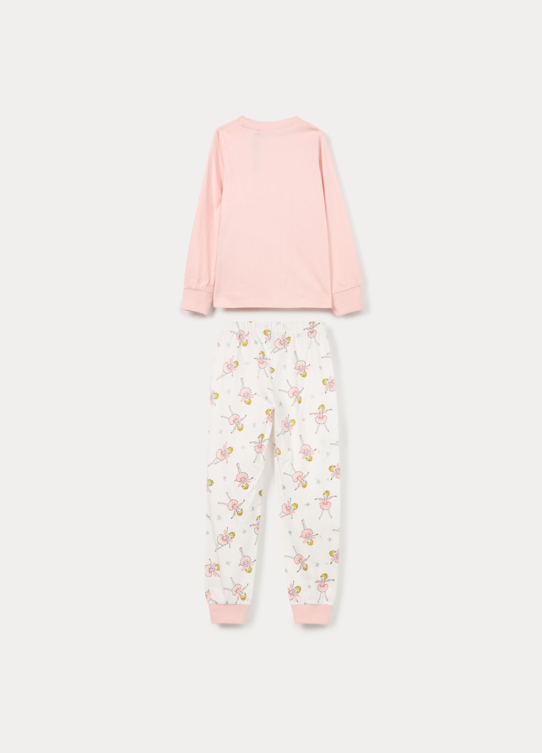 Set pigiama lungo in jersey di puro cotone bambina_1