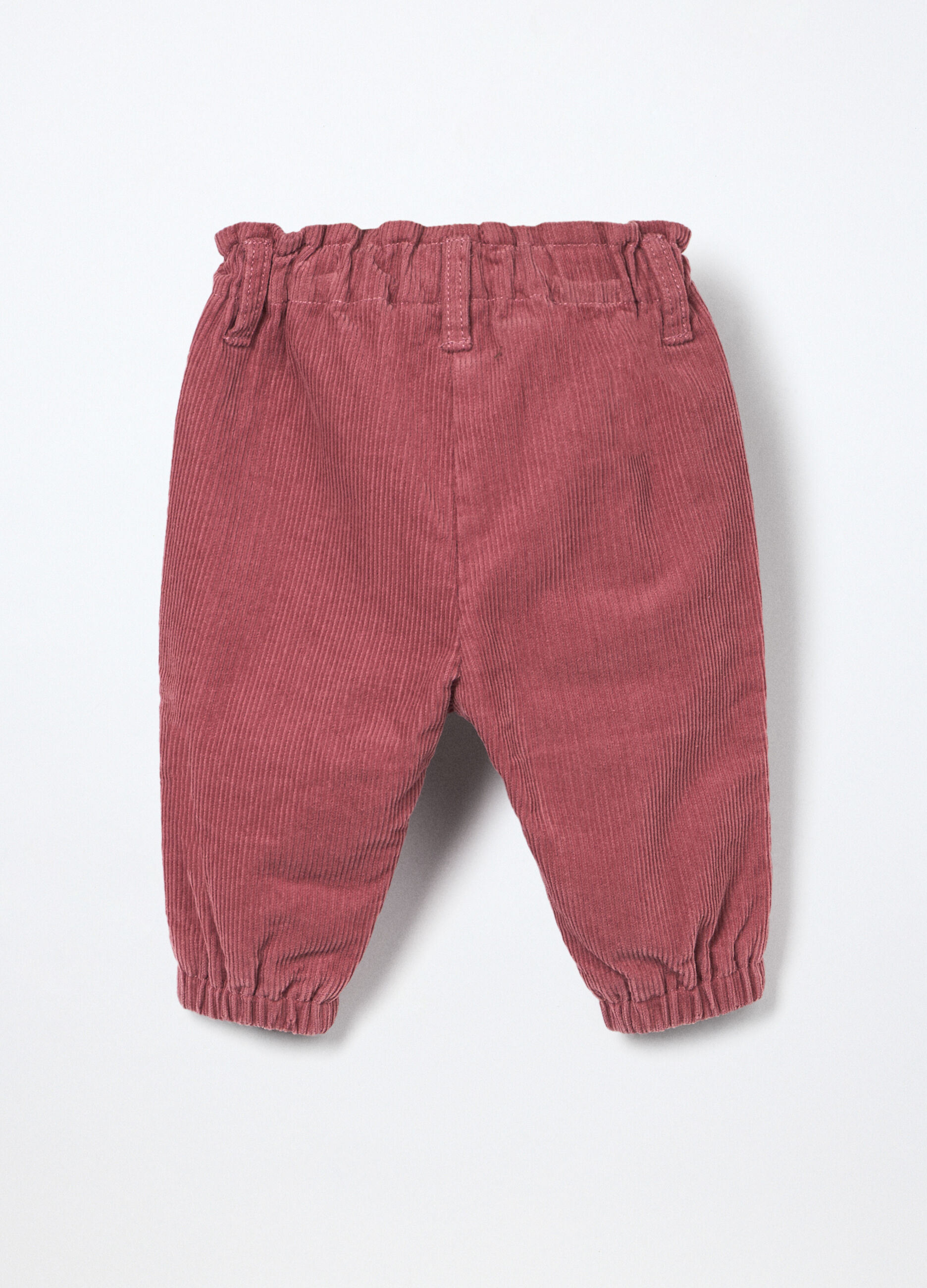 Pantaloni in velluto a coste di puro cotone neonata_1